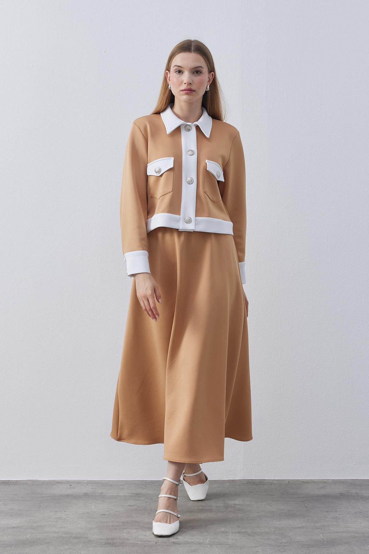 Lenora Garnili Skuba Etekli Takım- Camel