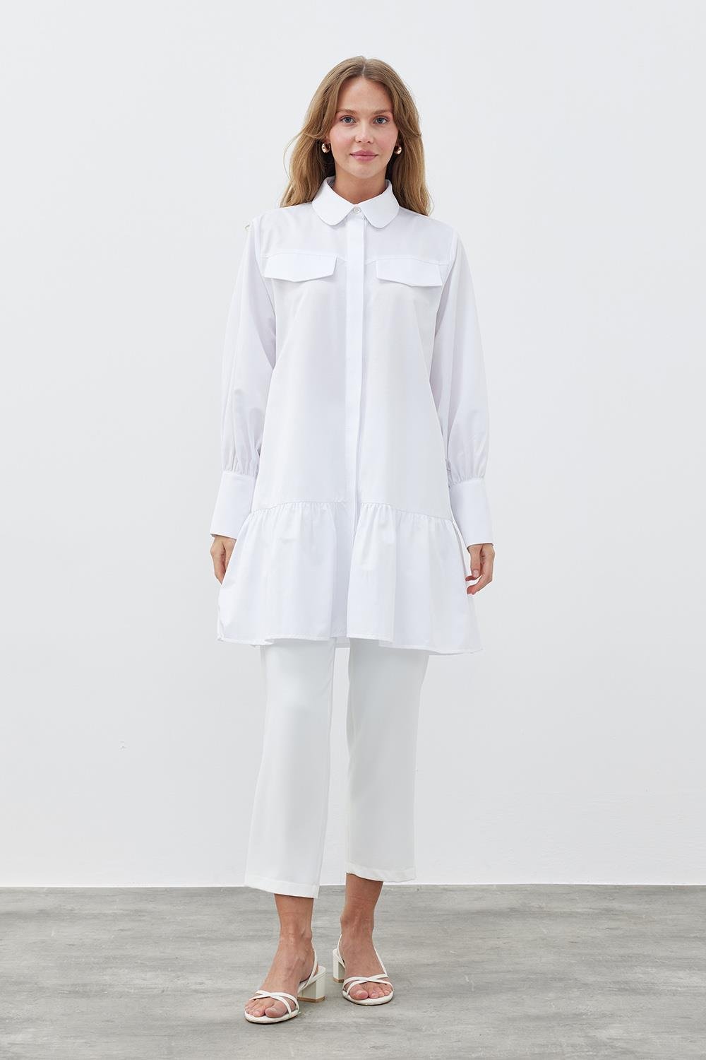 LİONA KEMERLİ GÖMLEK - BEYAZ 