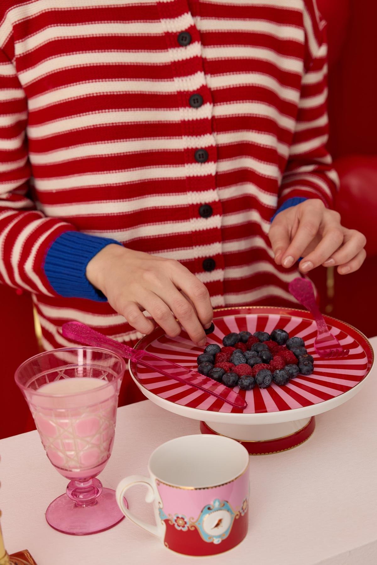 Lotus Kontrast Geçişli Hırka- Kırmızı