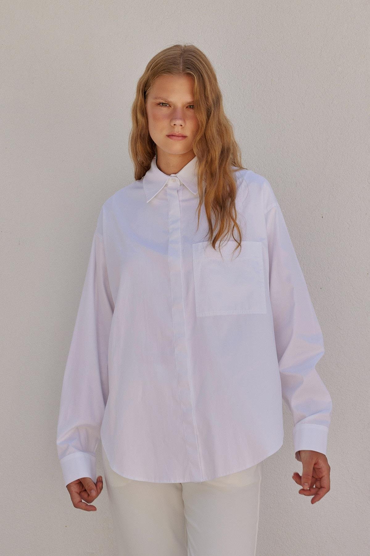 Louis Basic Cotton Gömlek - Beyaz