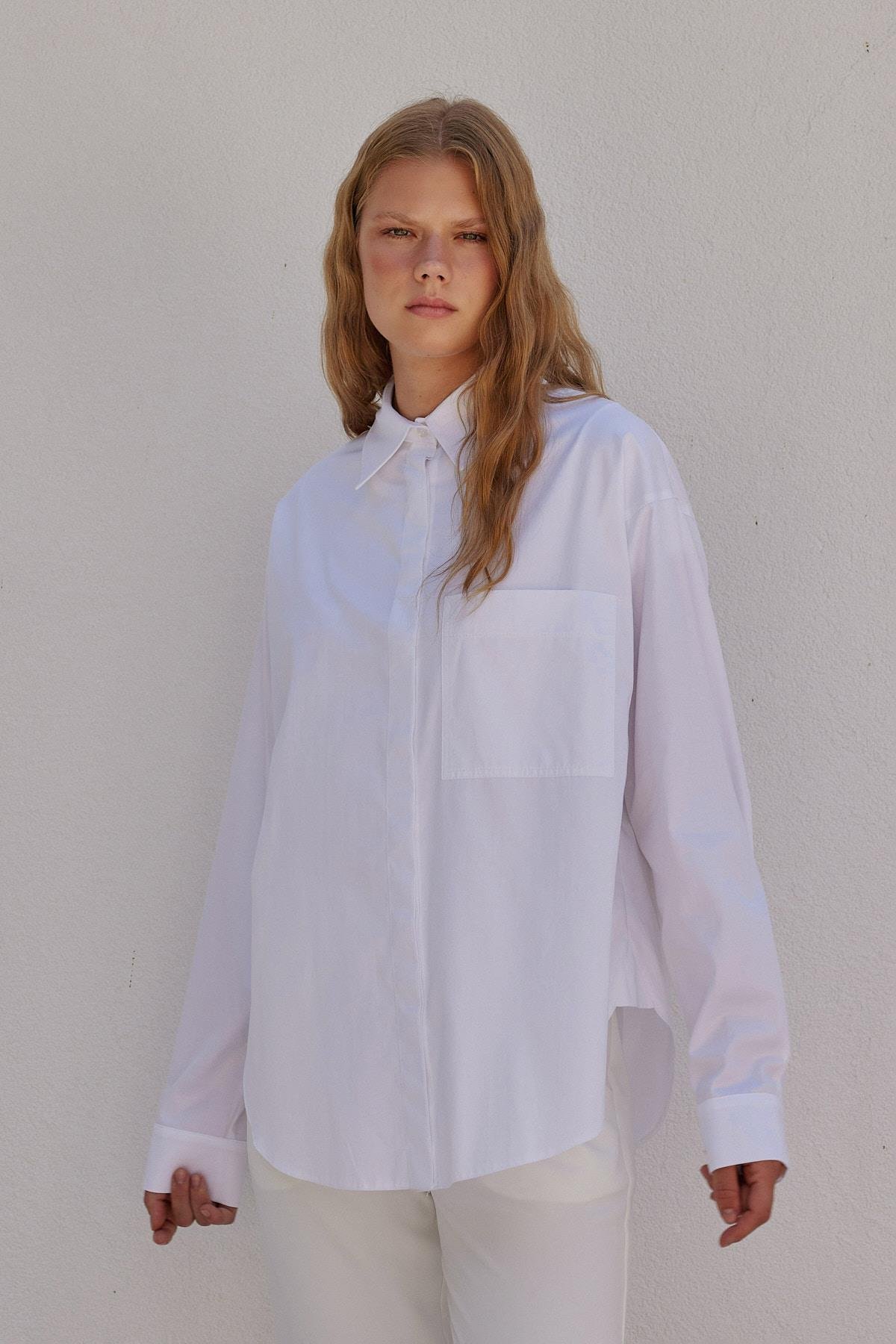 Louis Basic Cotton Gömlek - Beyaz