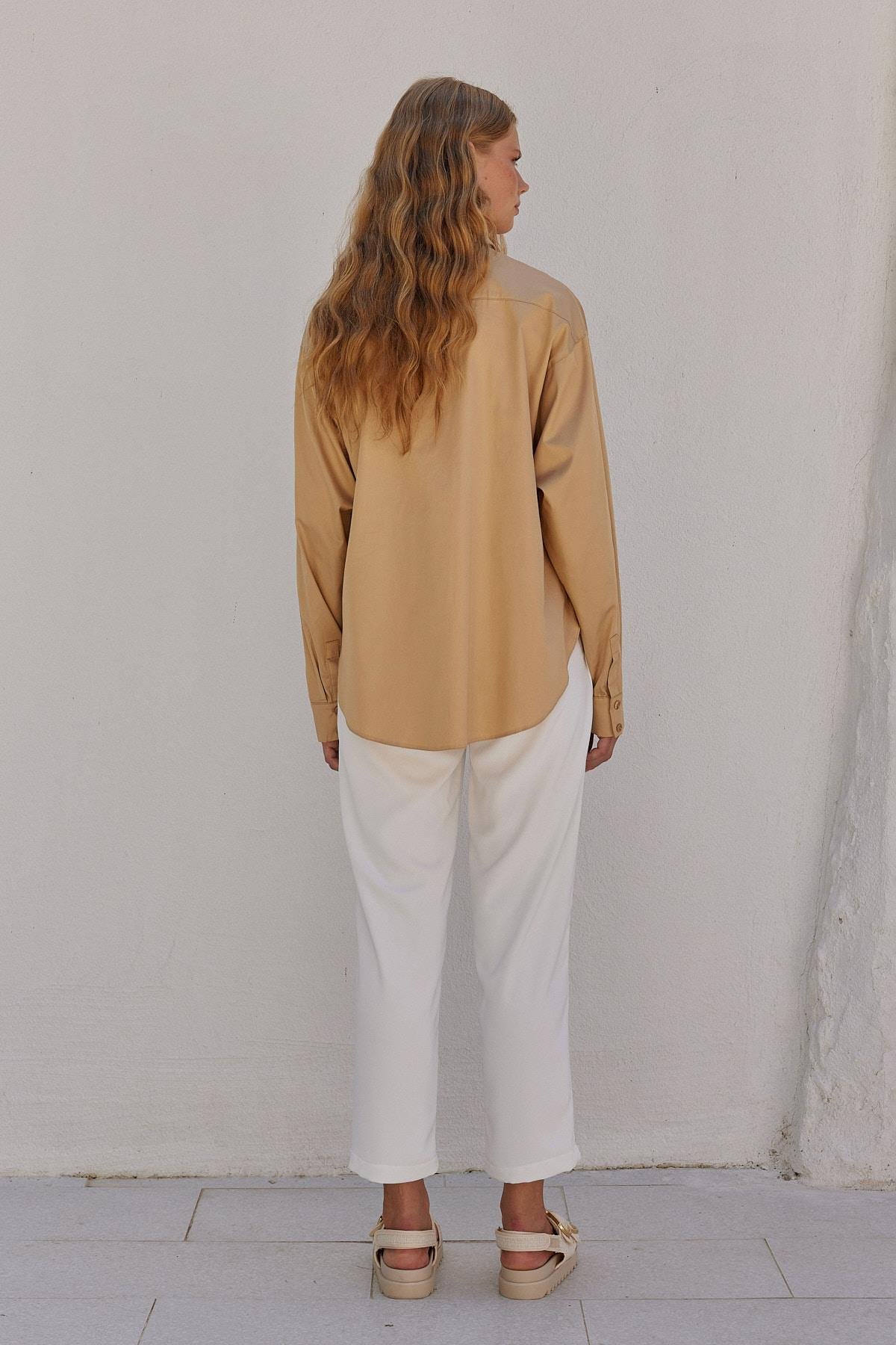 Louis Basic Cotton Gömlek - Camel