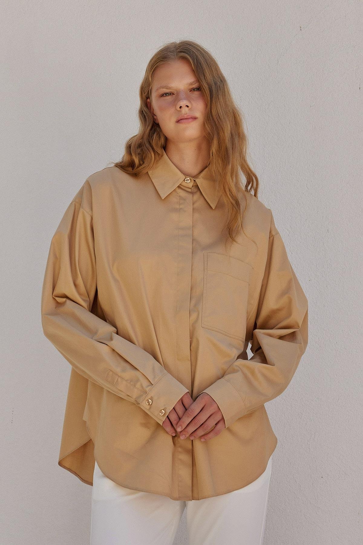 Louis Basic Cotton Gömlek - Camel