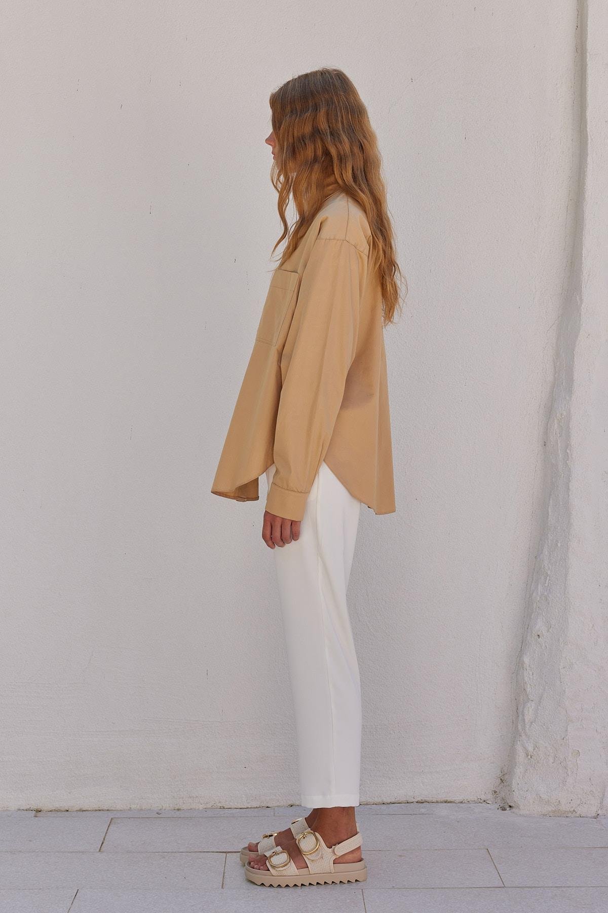 Louis Basic Cotton Gömlek - Camel