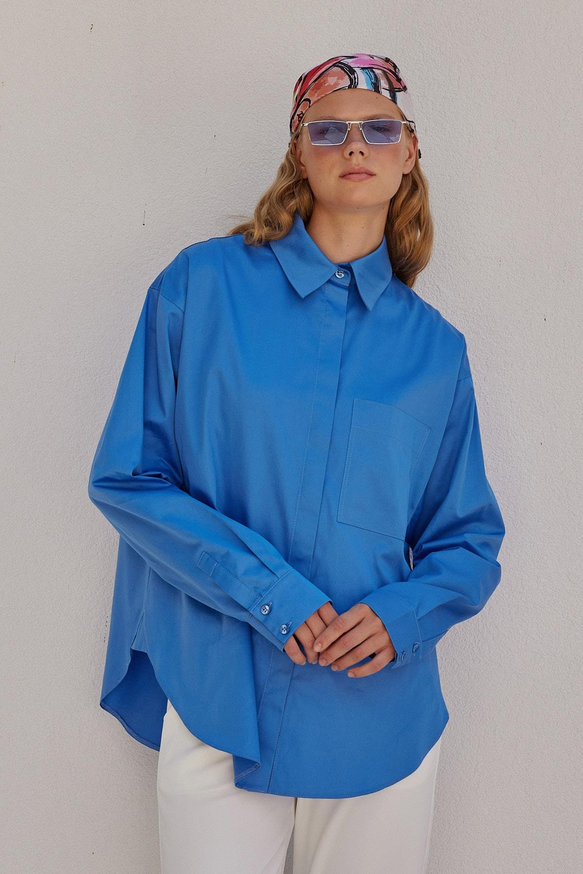 Louis Basic Cotton Gömlek - İndigo Mavi