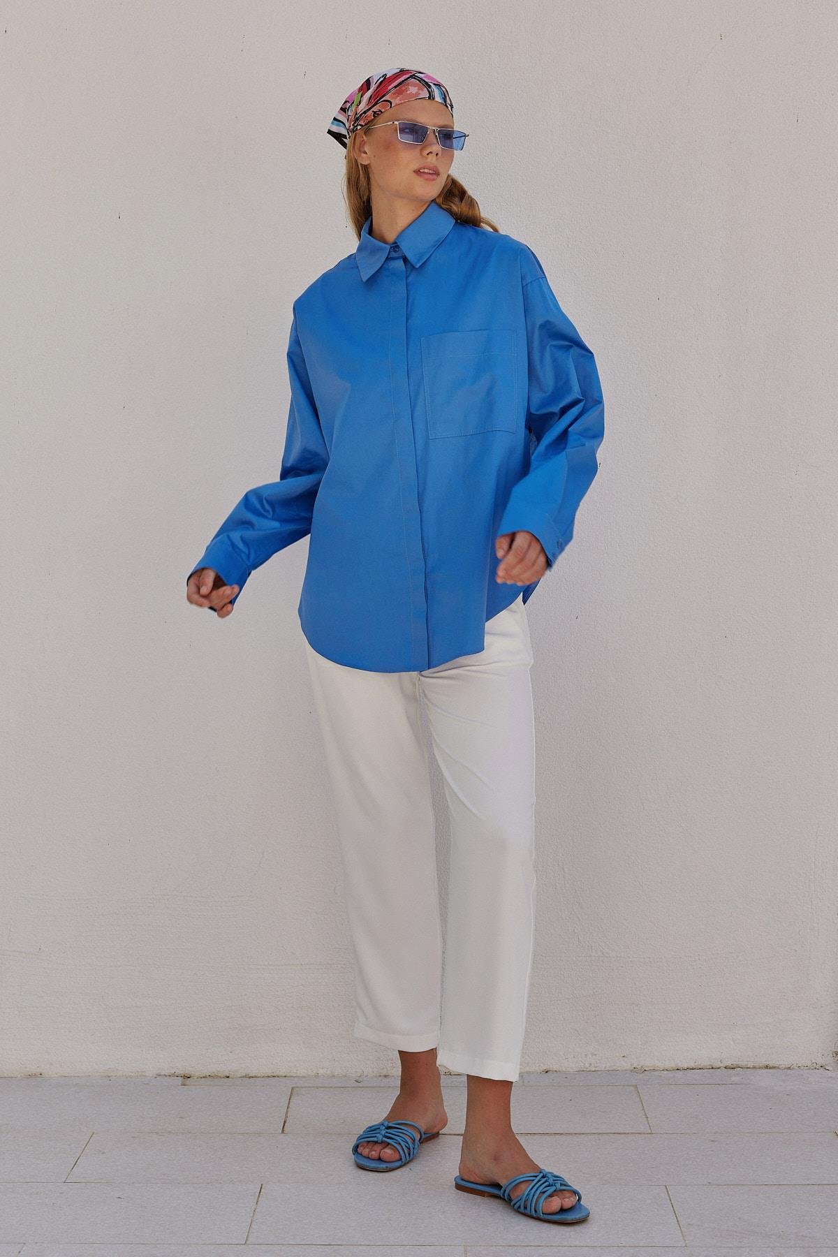 Louis Basic Cotton Gömlek - İndigo Mavi