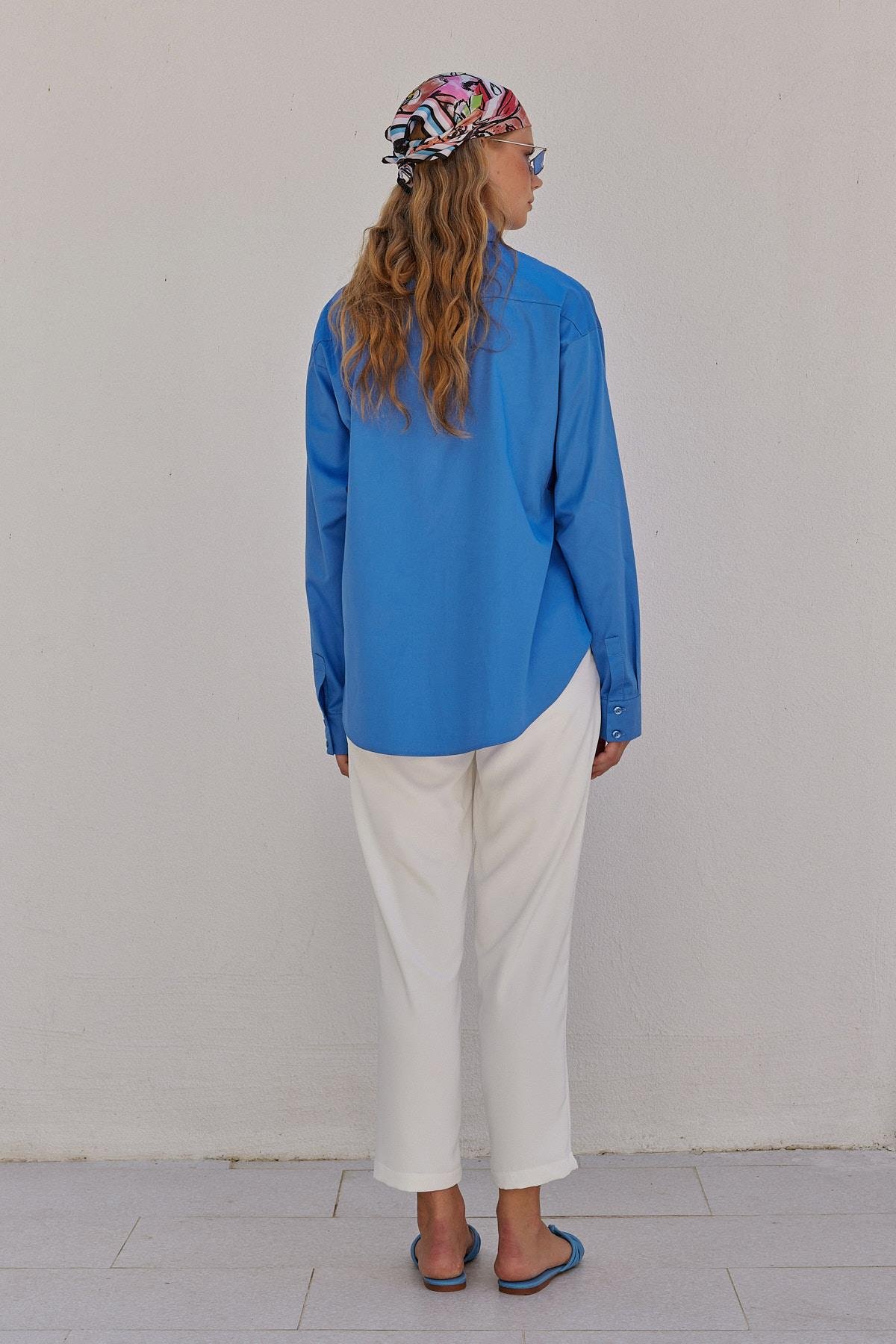 Louis Basic Cotton Gömlek - İndigo Mavi