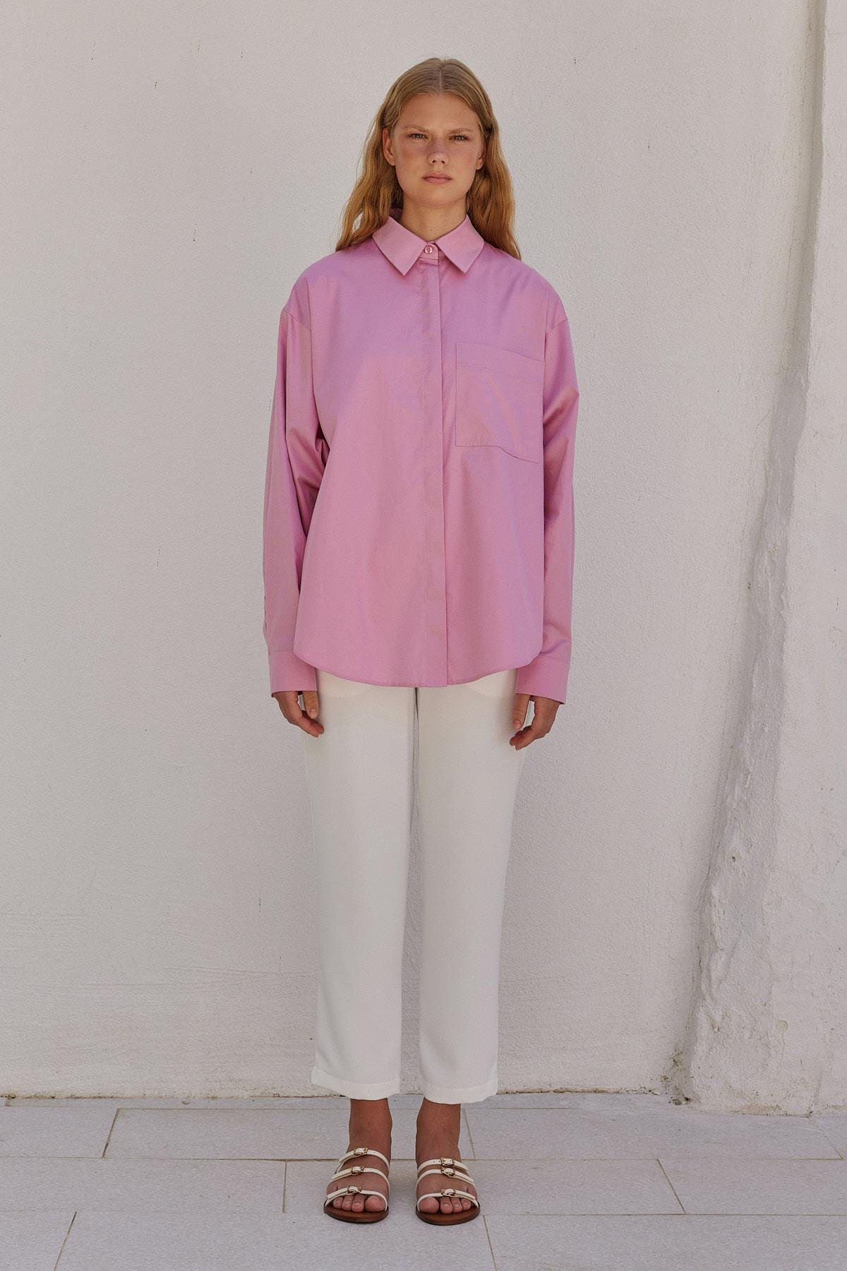 Louis Basic Cotton Gömlek - Pembe