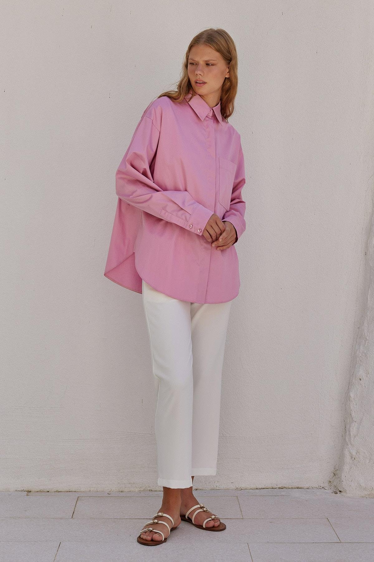 Louis Basic Cotton Gömlek - Pembe