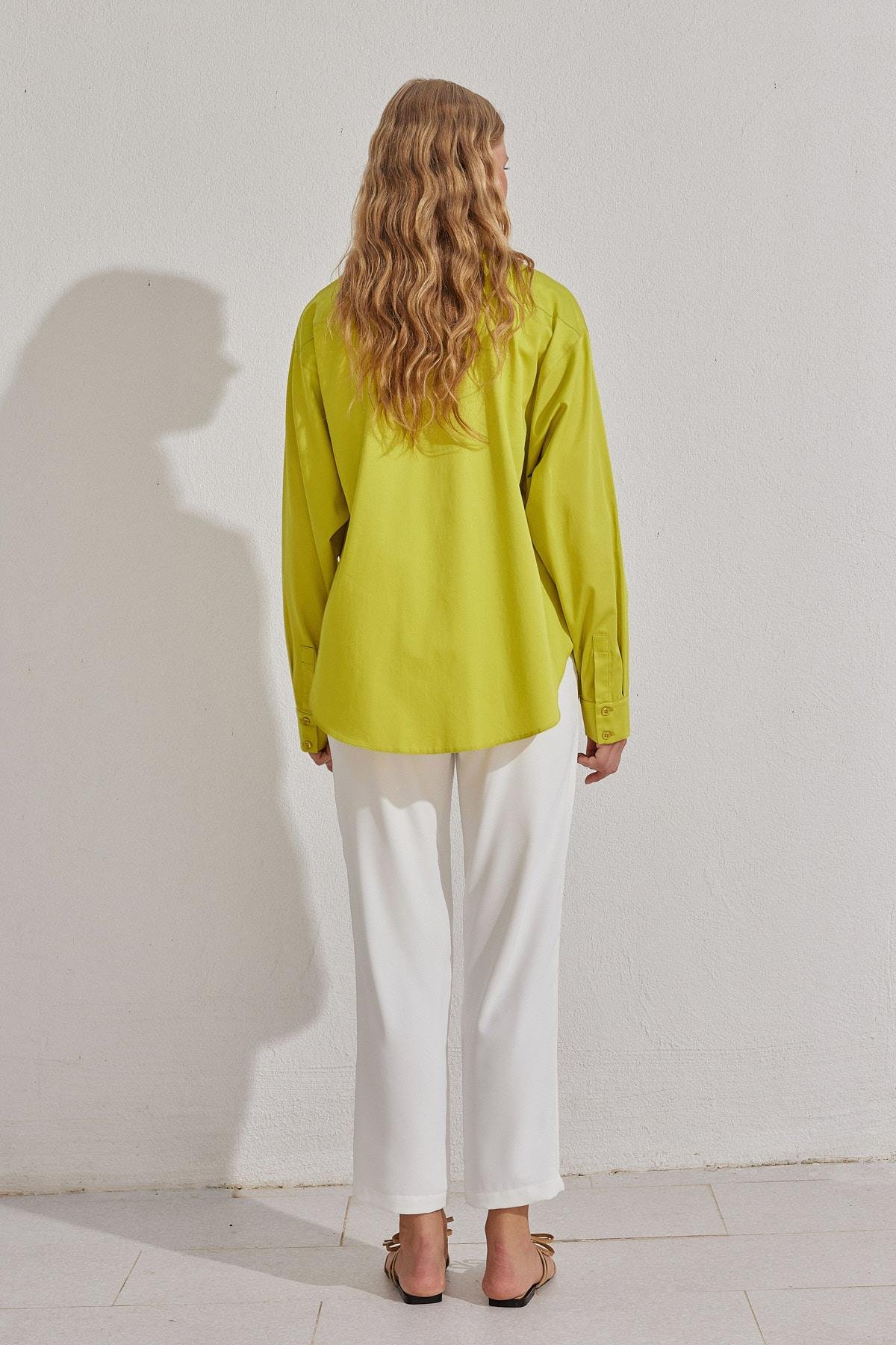 Louis Basic Cotton Gömlek - Yağ Yeşil