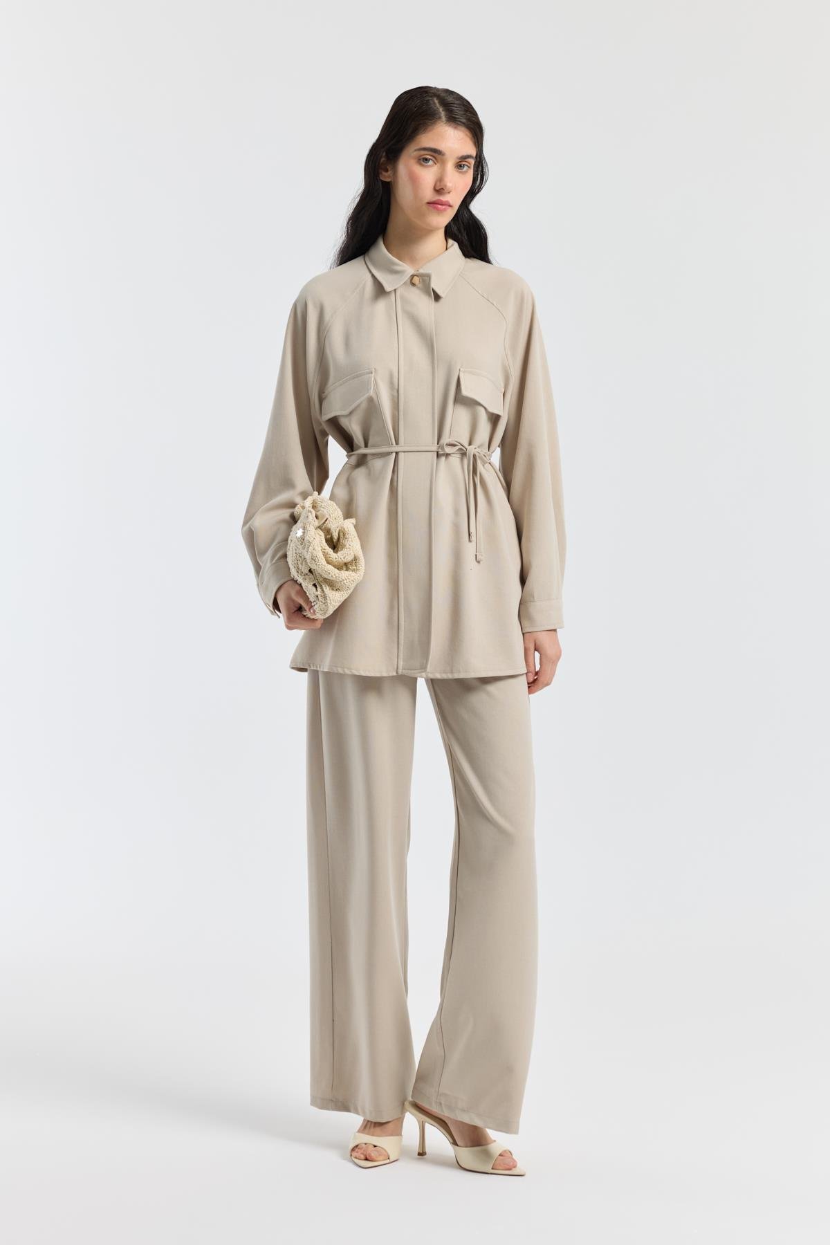 Maisy Biye Kemerli Takım - Bej