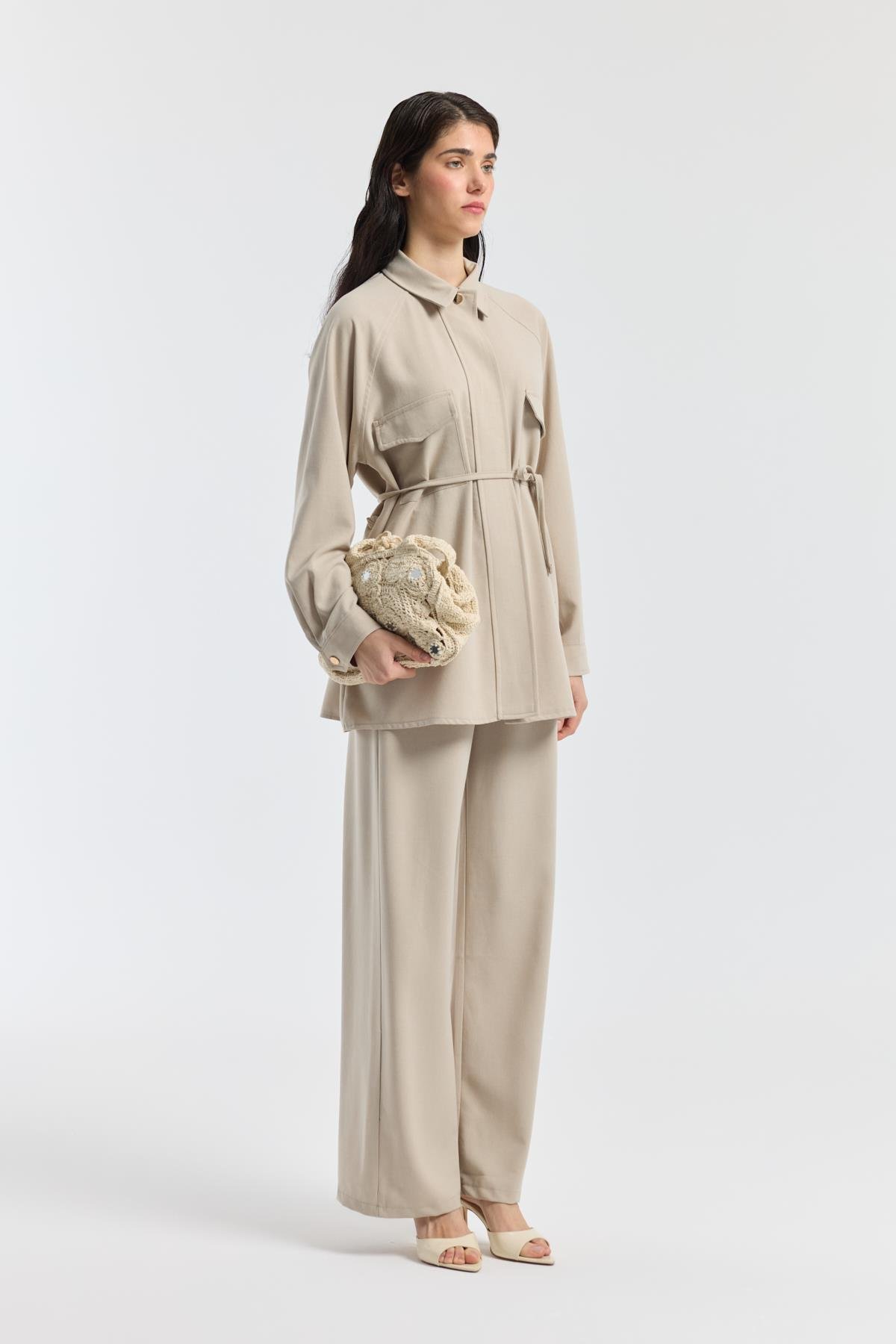 Maisy Biye Kemerli Takım - Bej