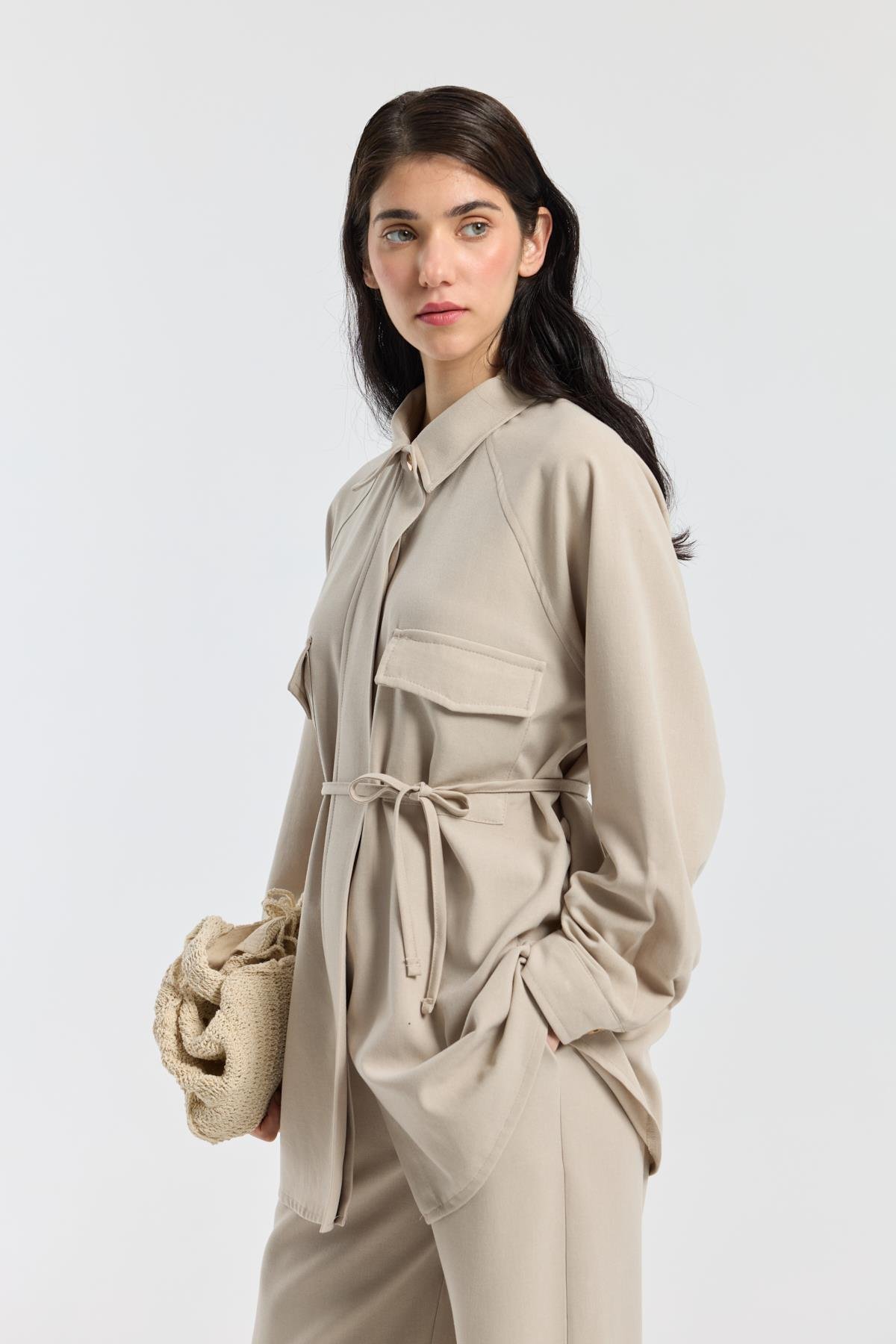 Maisy Biye Kemerli Takım - Bej