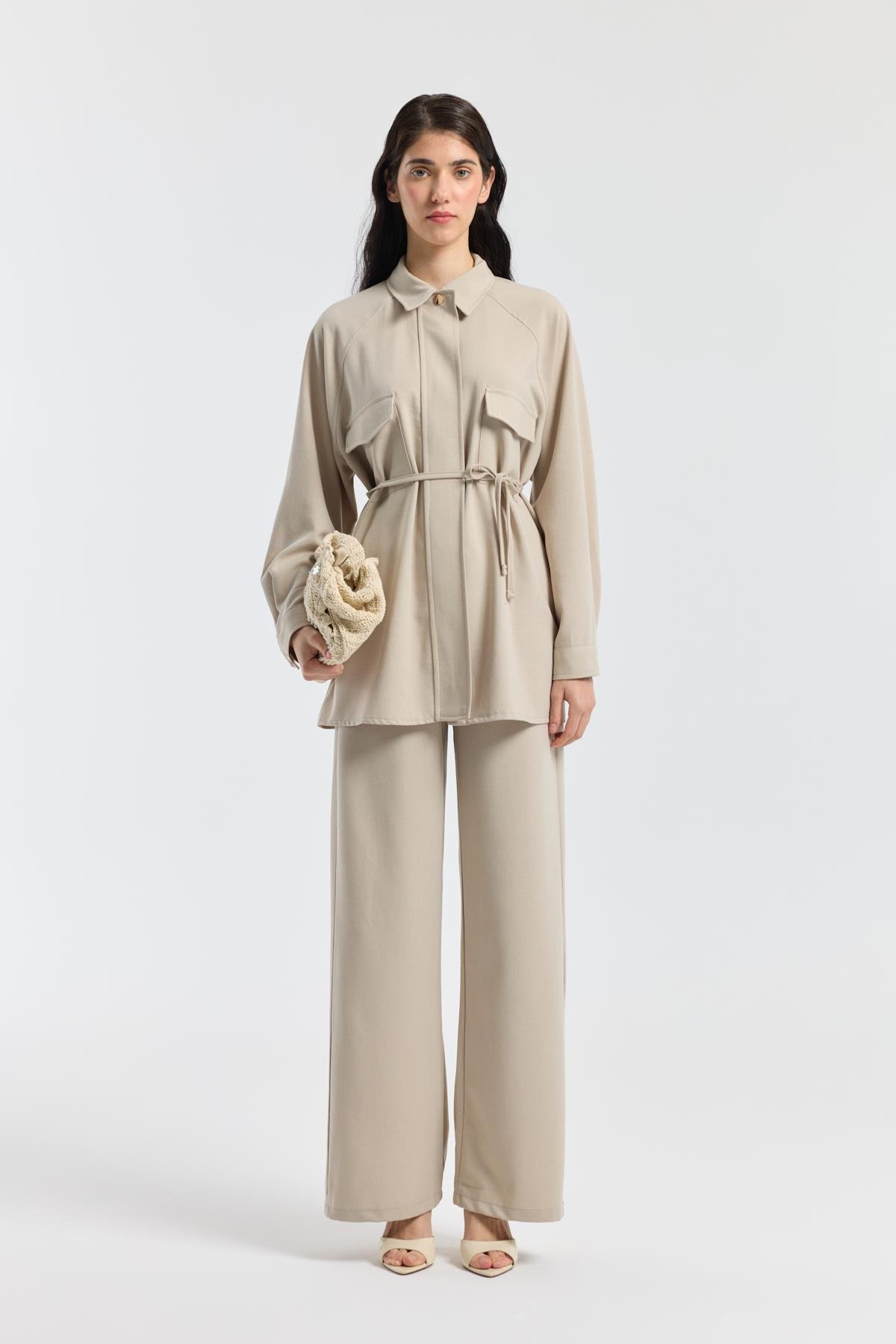 Maisy Biye Kemerli Takım - Bej