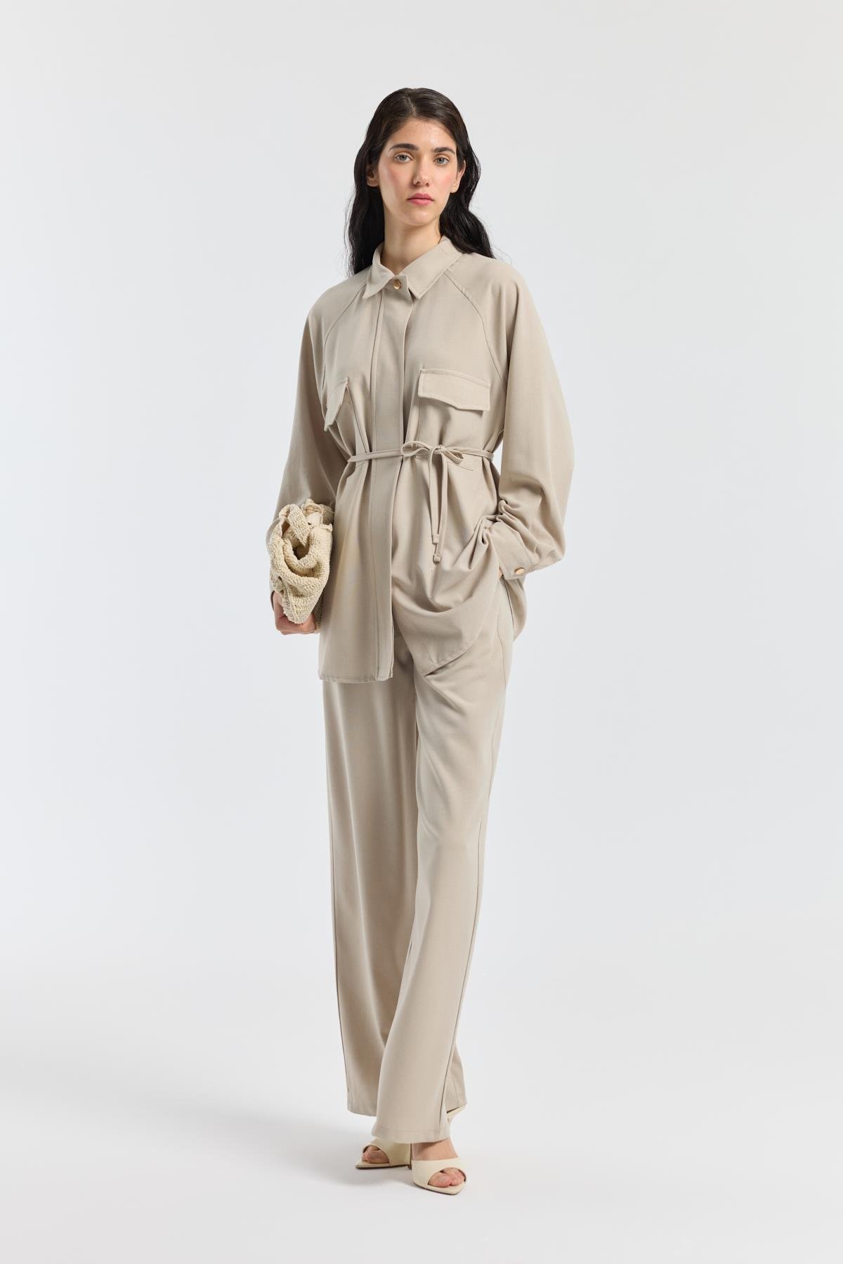 Maisy Biye Kemerli Takım - Bej