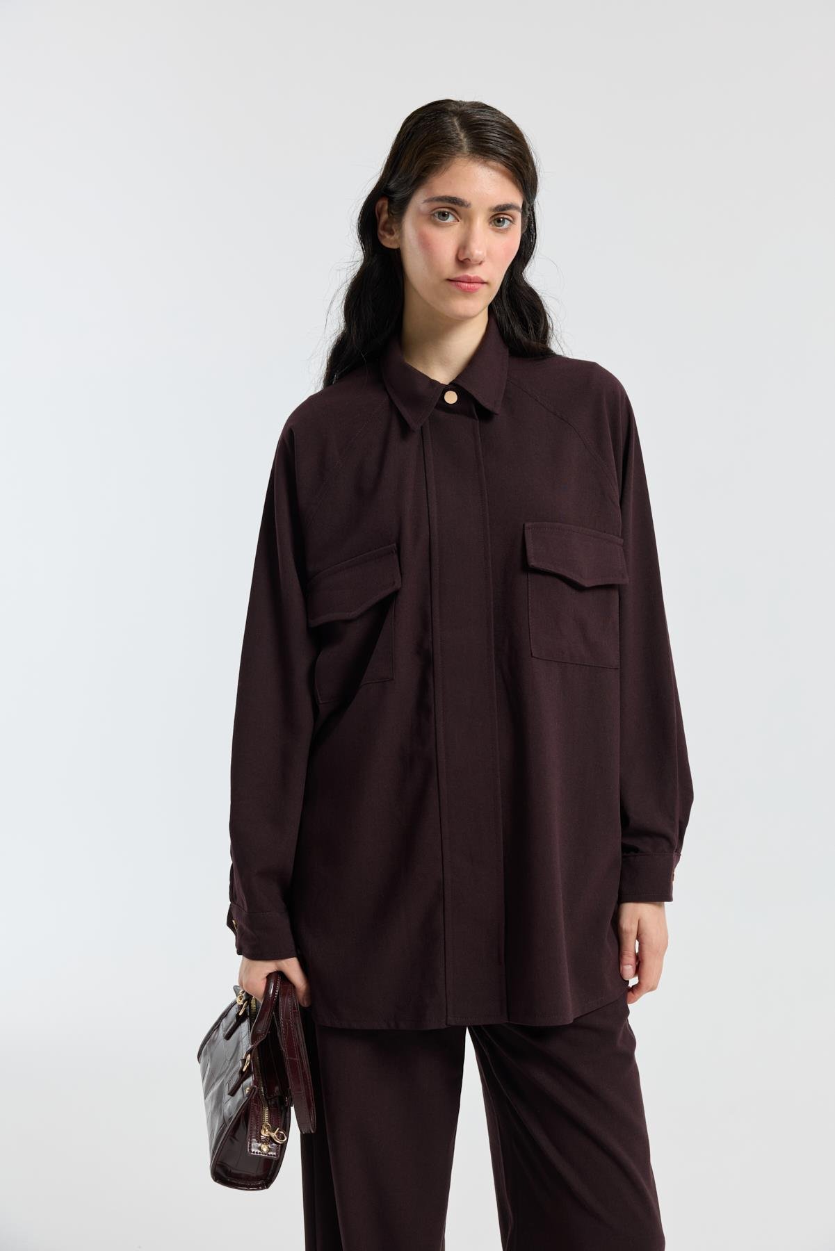 Maisy Biye Kemerli Takım - Mürdüm