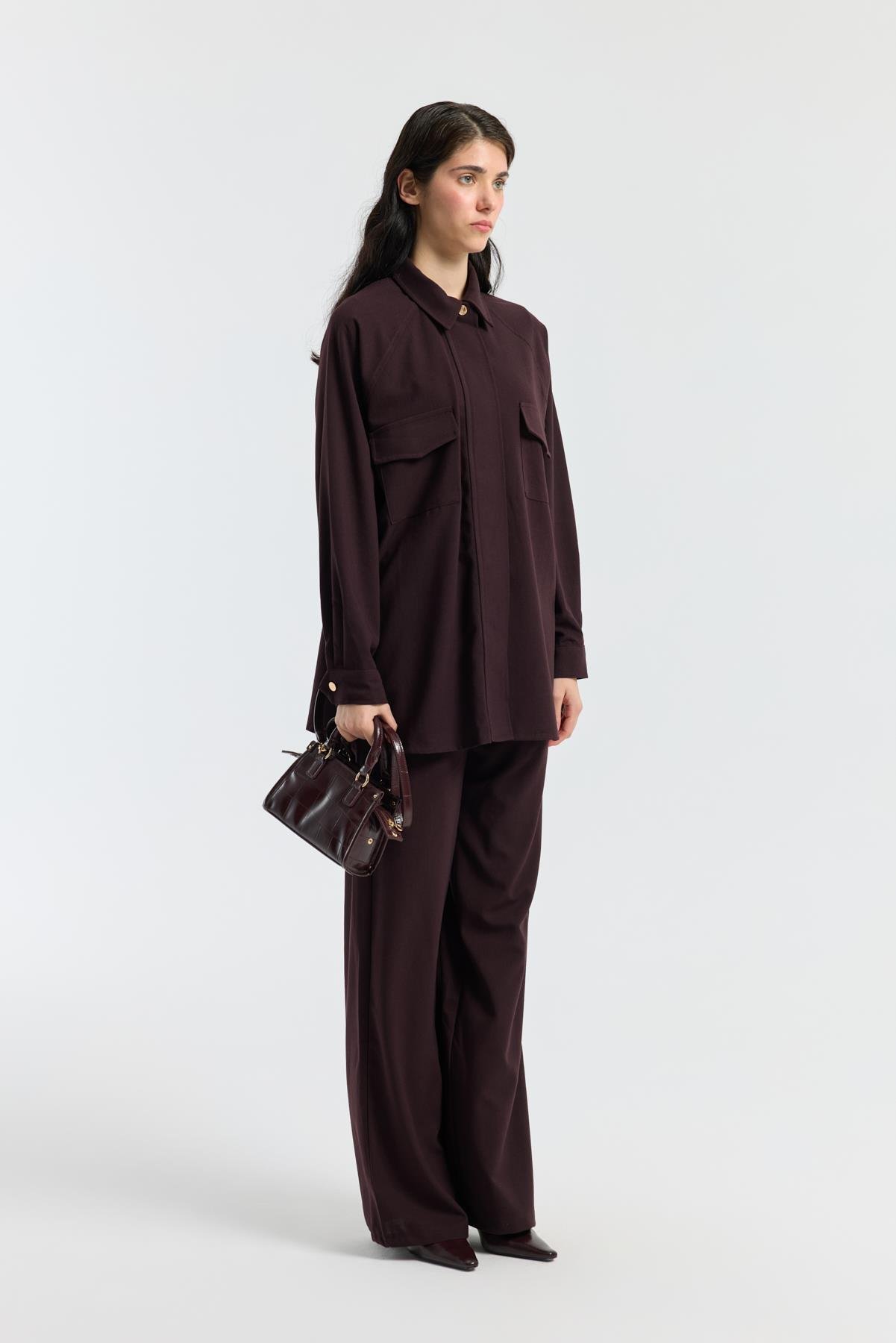 Maisy Biye Kemerli Takım - Mürdüm