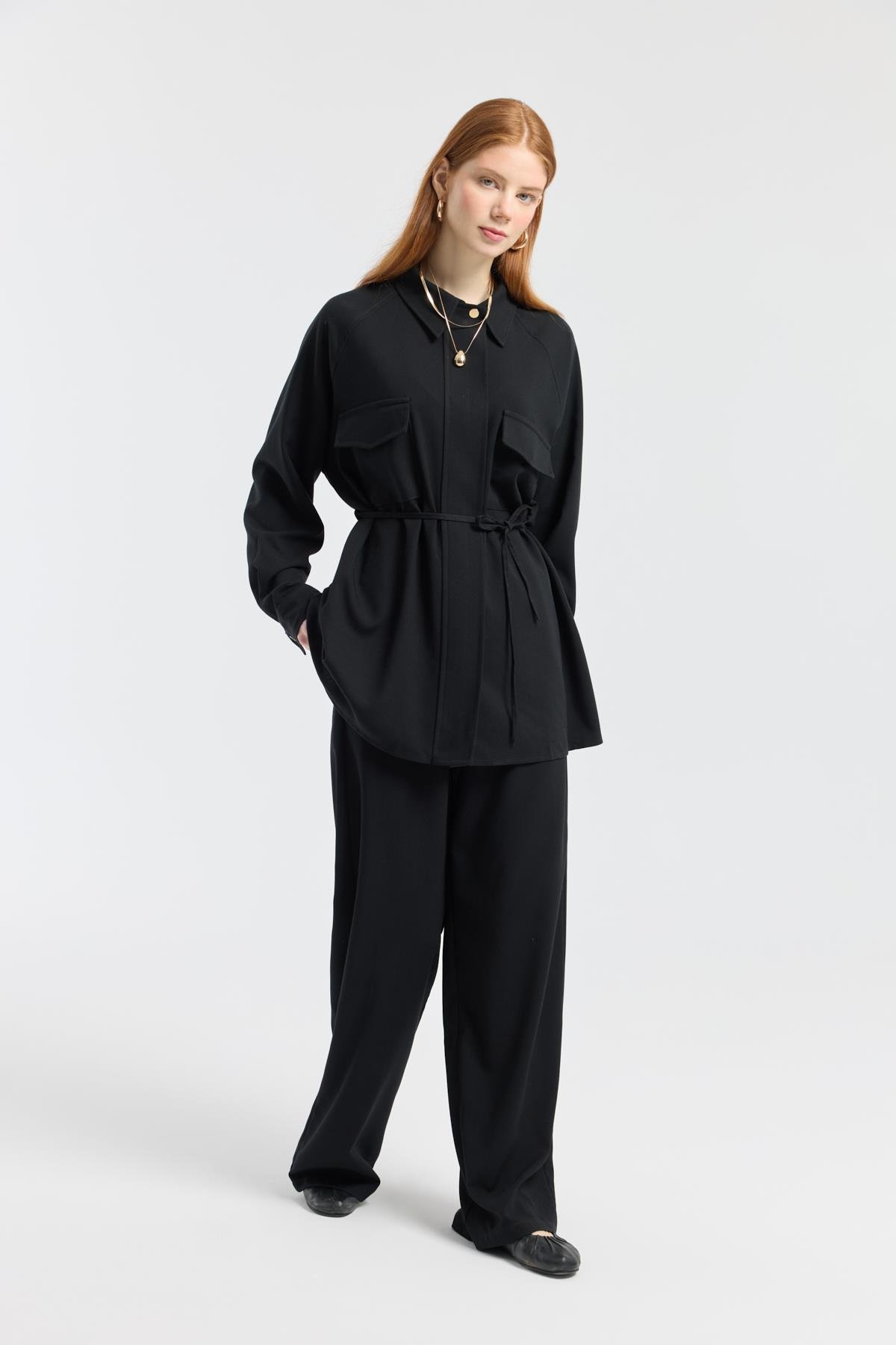 Maisy Biye Kemerli Takım - Siyah