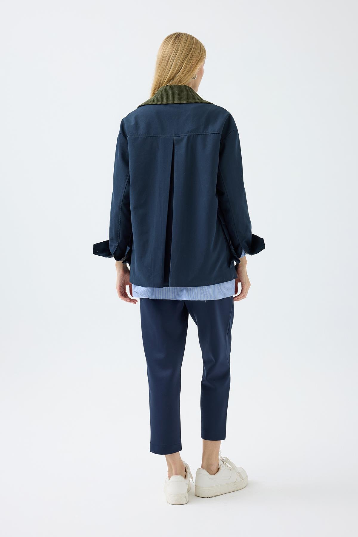 Marcie Ekose Detaylı Trençkot - Lacivert