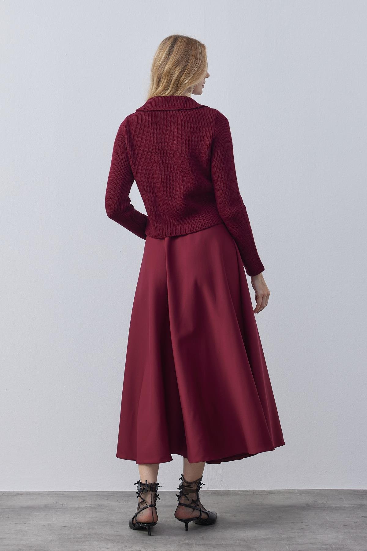 Mikasa Örme Triko Ceket - Bordo