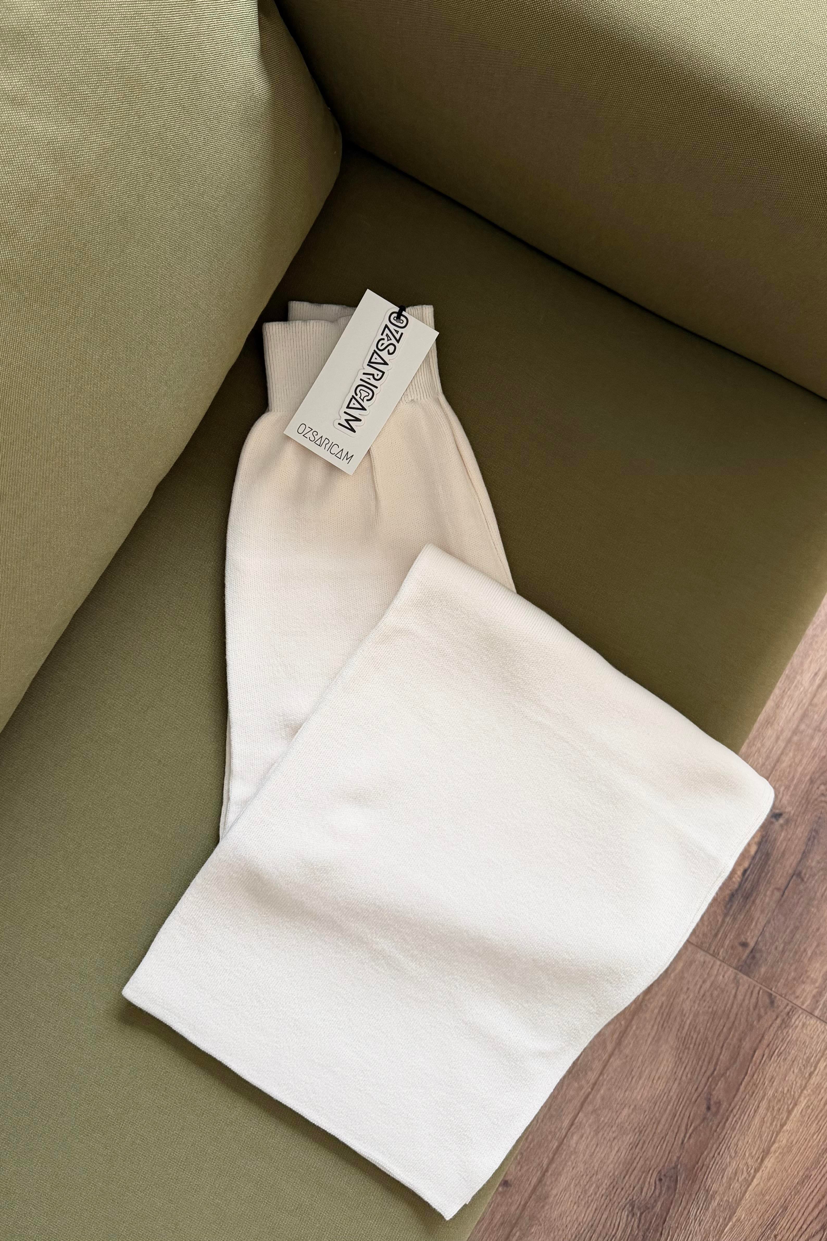 Mina Triko Pantolon - Ekru 