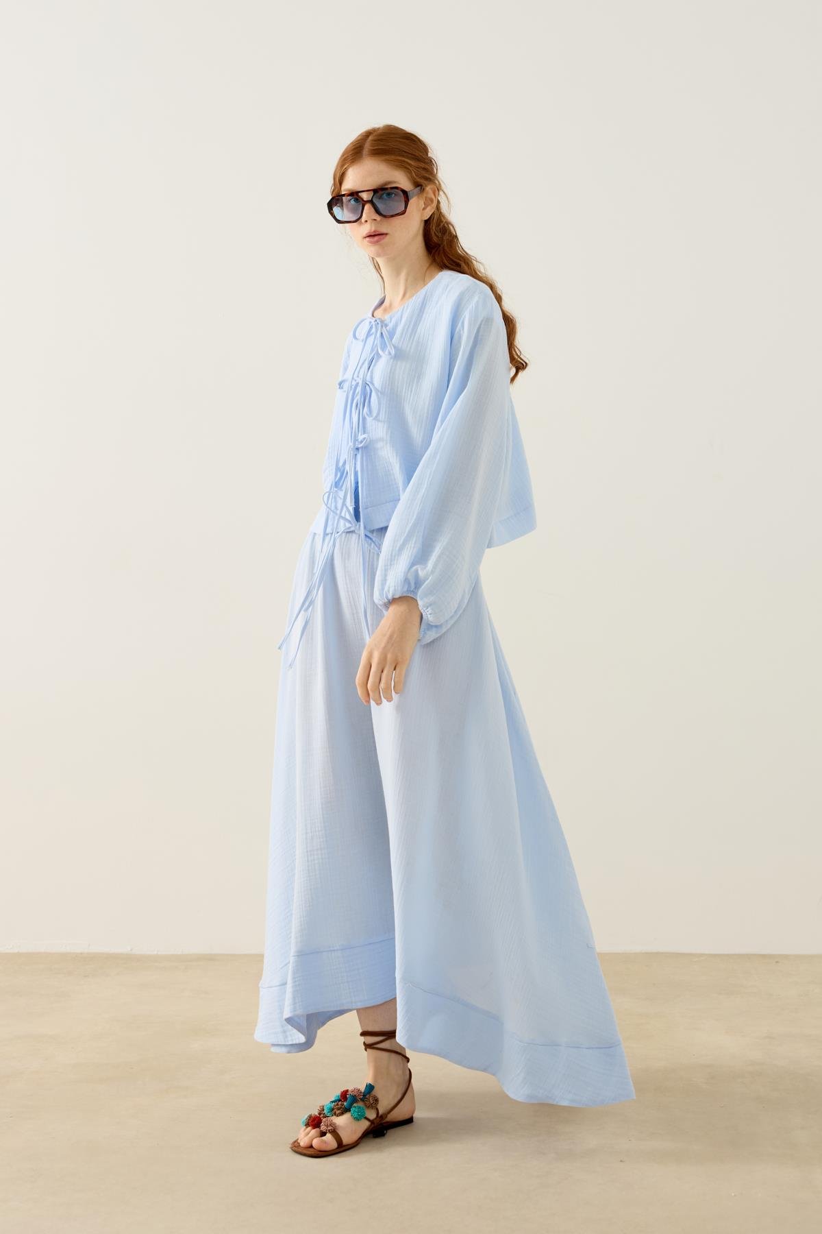 Mirabel Bağcıklı Müslin Takım - Bebemavi 