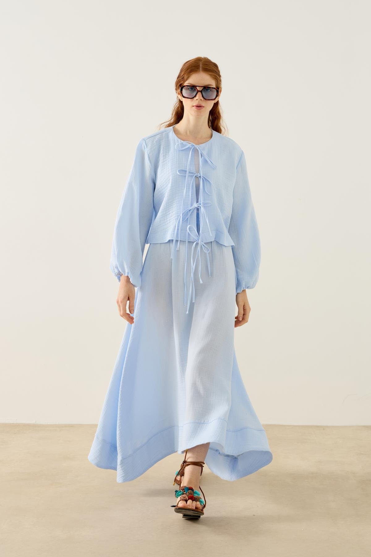 Mirabel Bağcıklı Müslin Takım - Bebemavi 