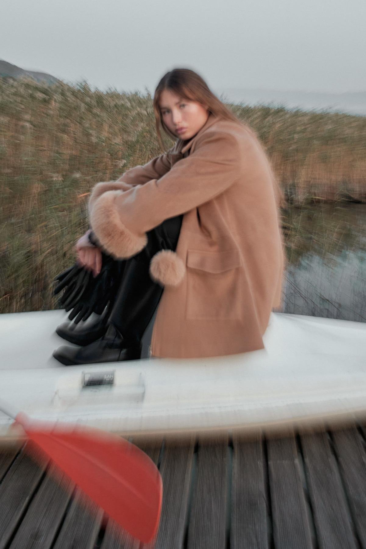 Molly Kürk Detaylı Kaban-Camel