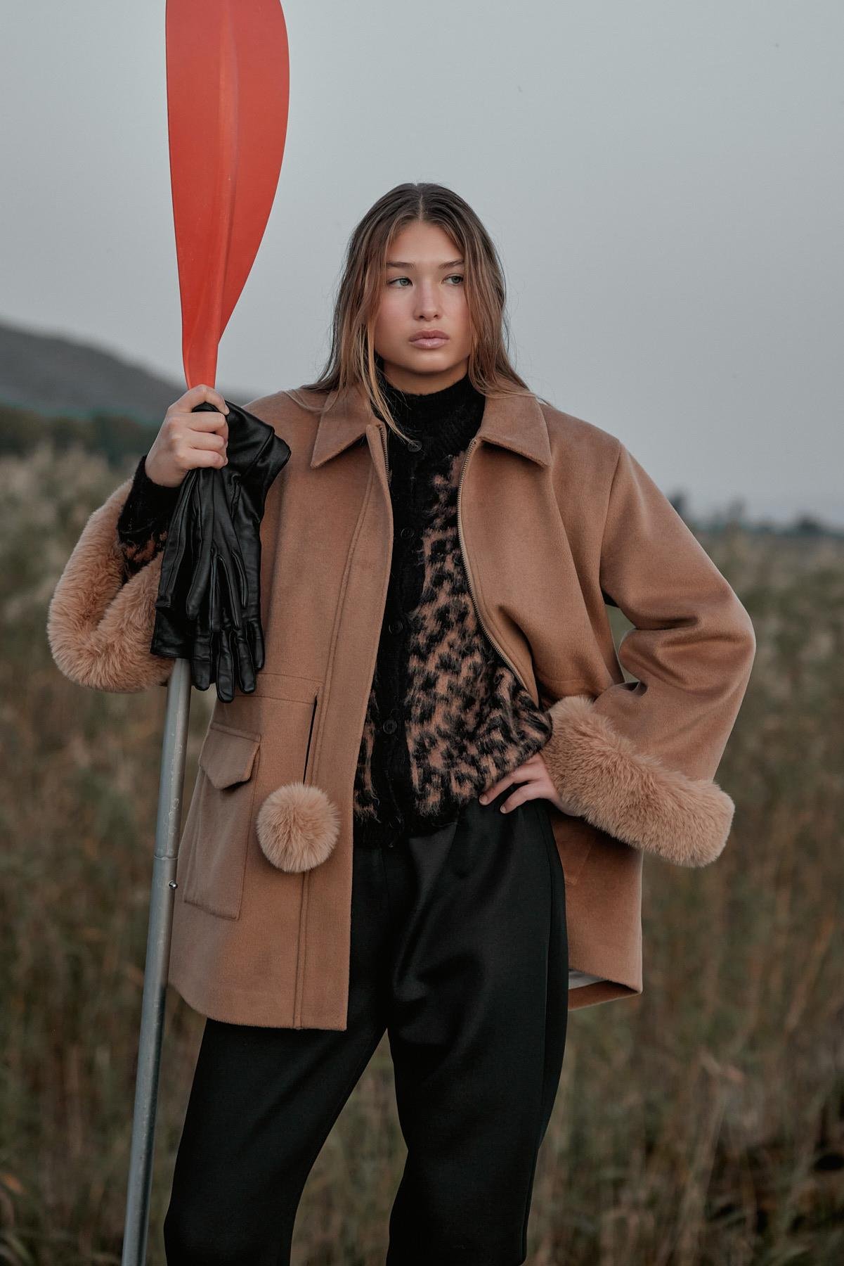 Molly Kürk Detaylı Kaban-Camel