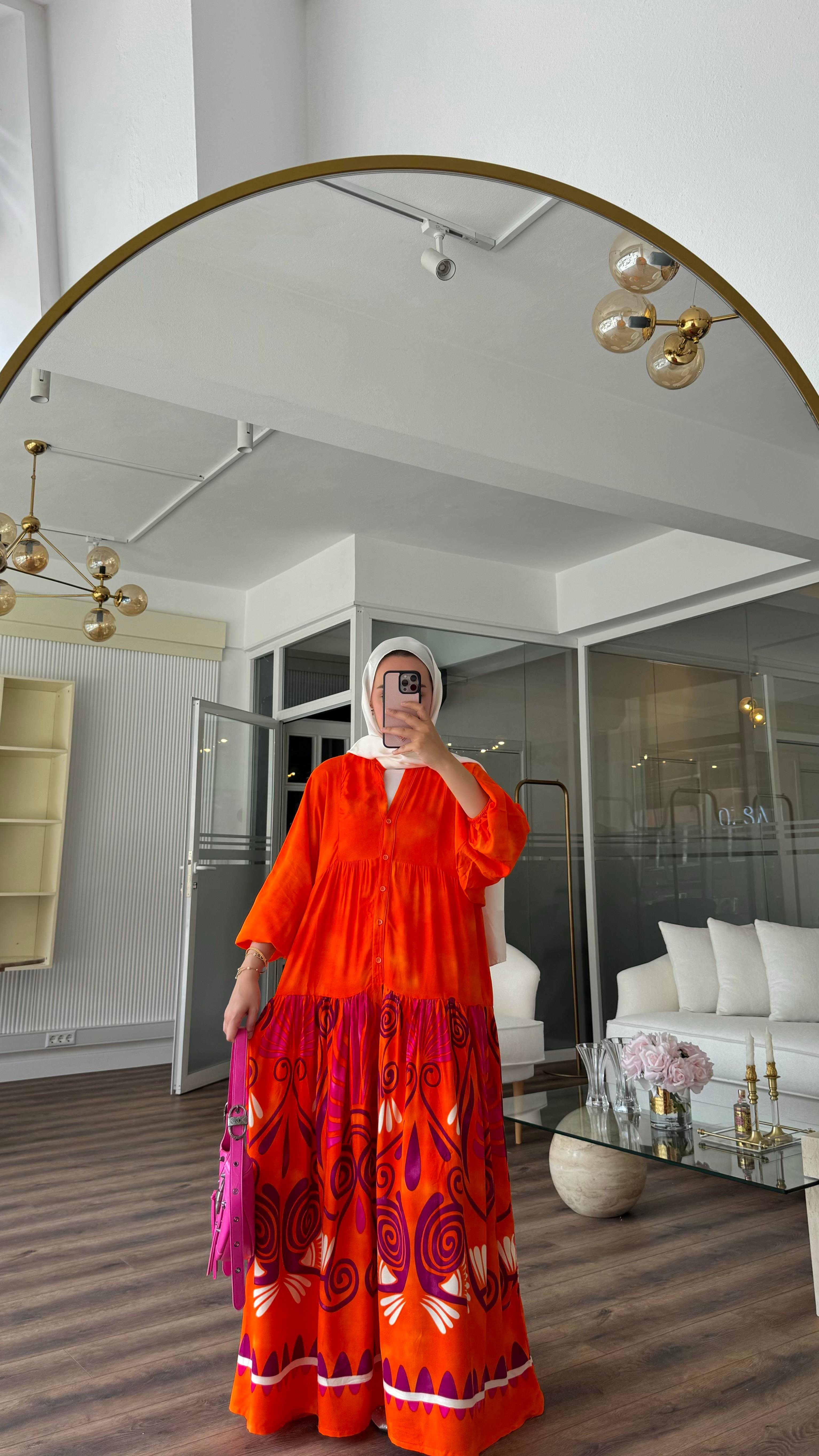 NAVY VİSKON ELBİSE