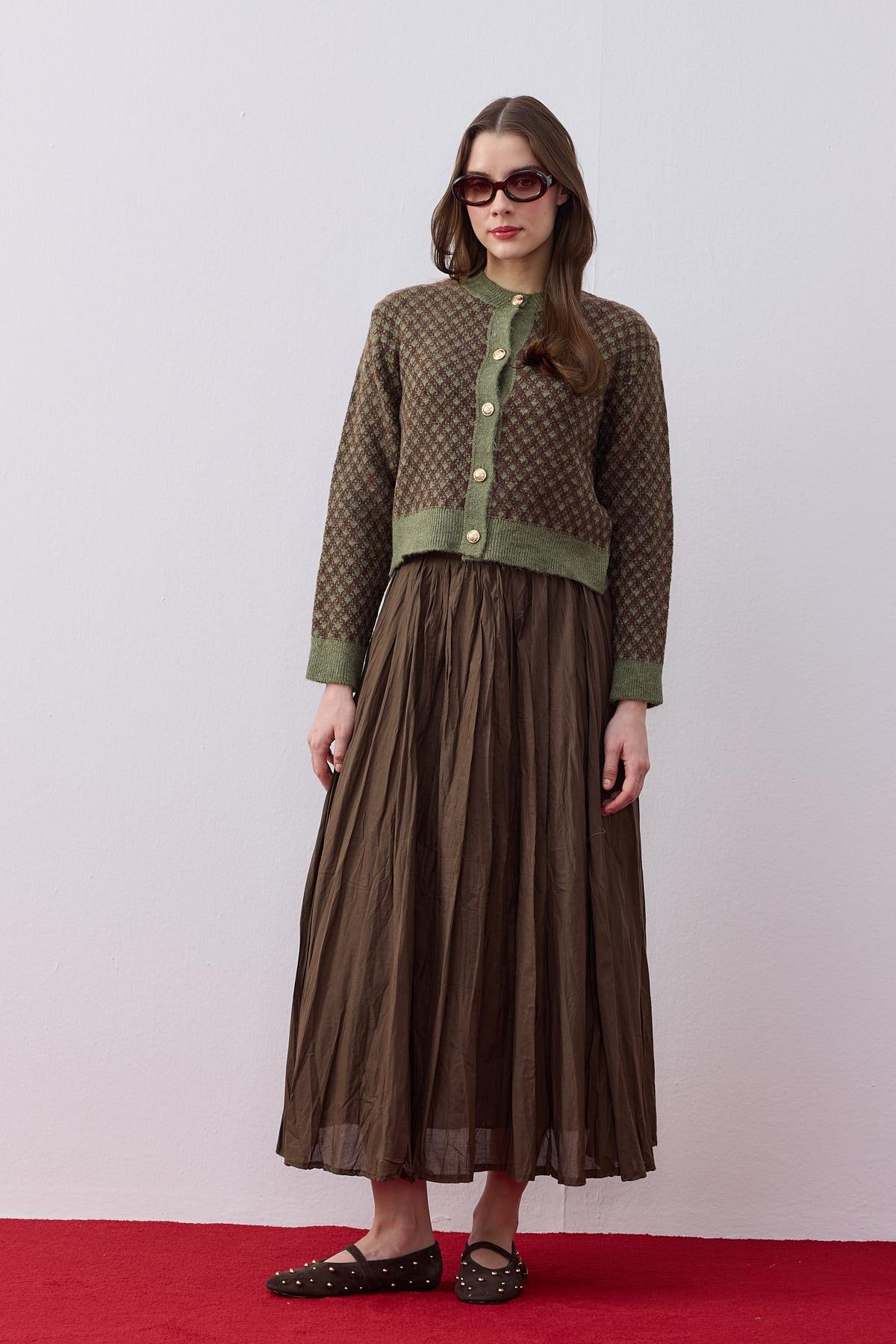 Nicole Gold Düğmeli Hırka