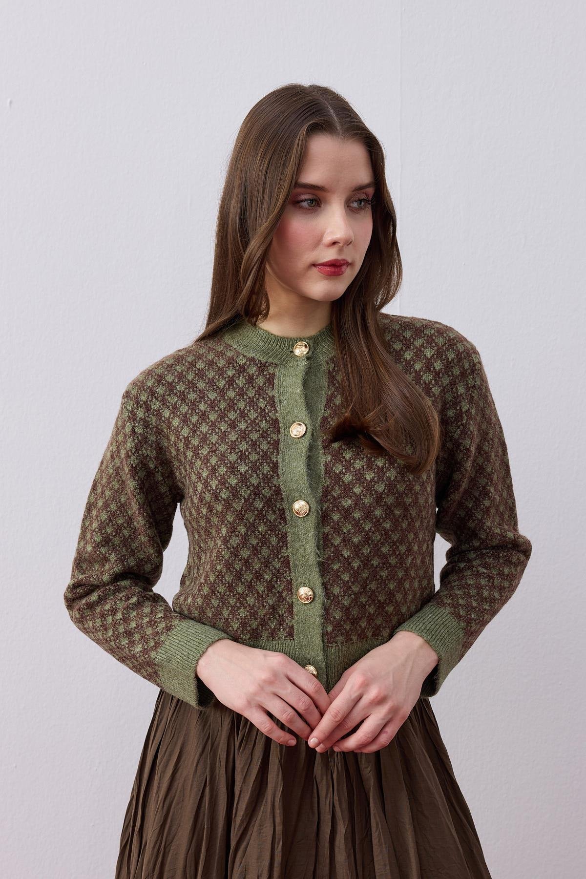 Nicole Gold Düğmeli Hırka