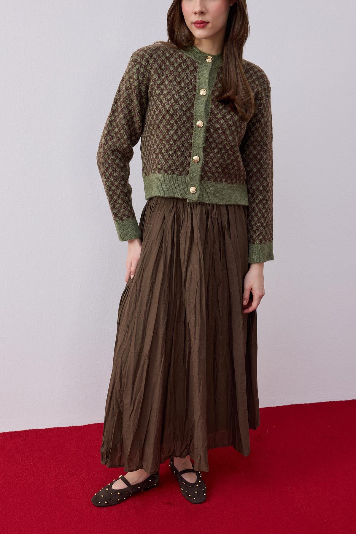 Nicole Gold Düğmeli Hırka