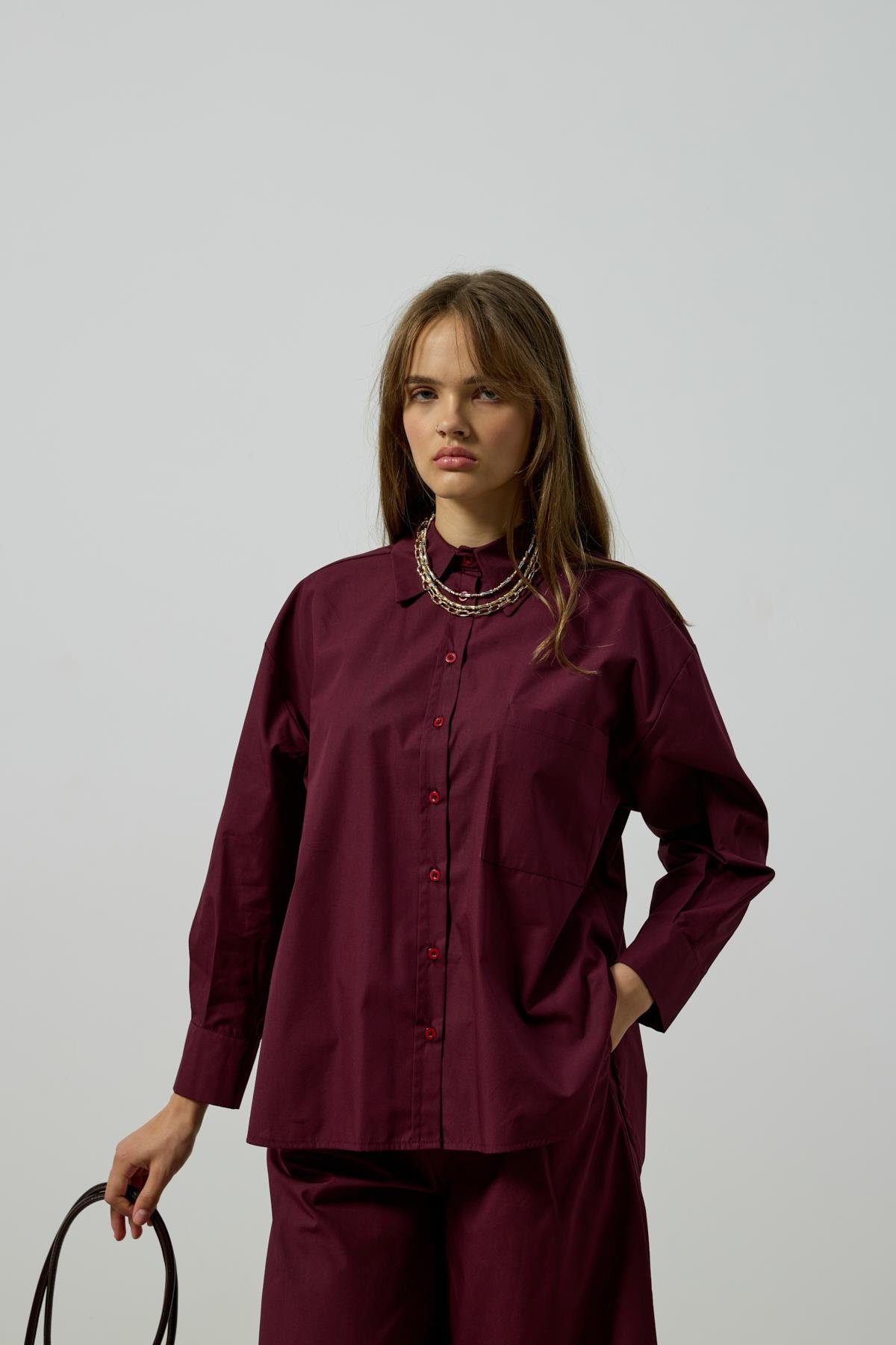 Noah Basic Poplin Takım - Mürdüm 