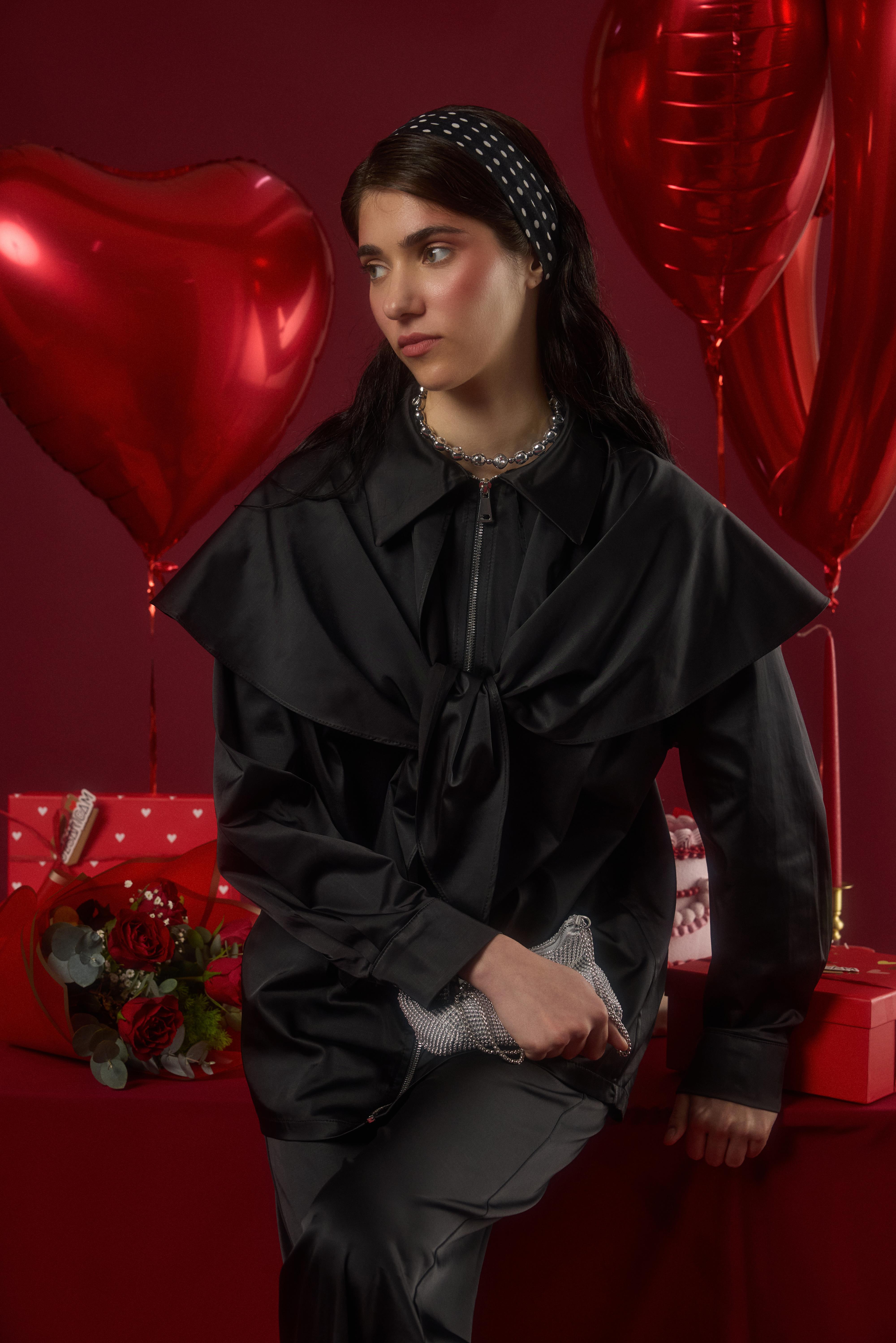 Noella Pelerin Saten Takım - Siyah