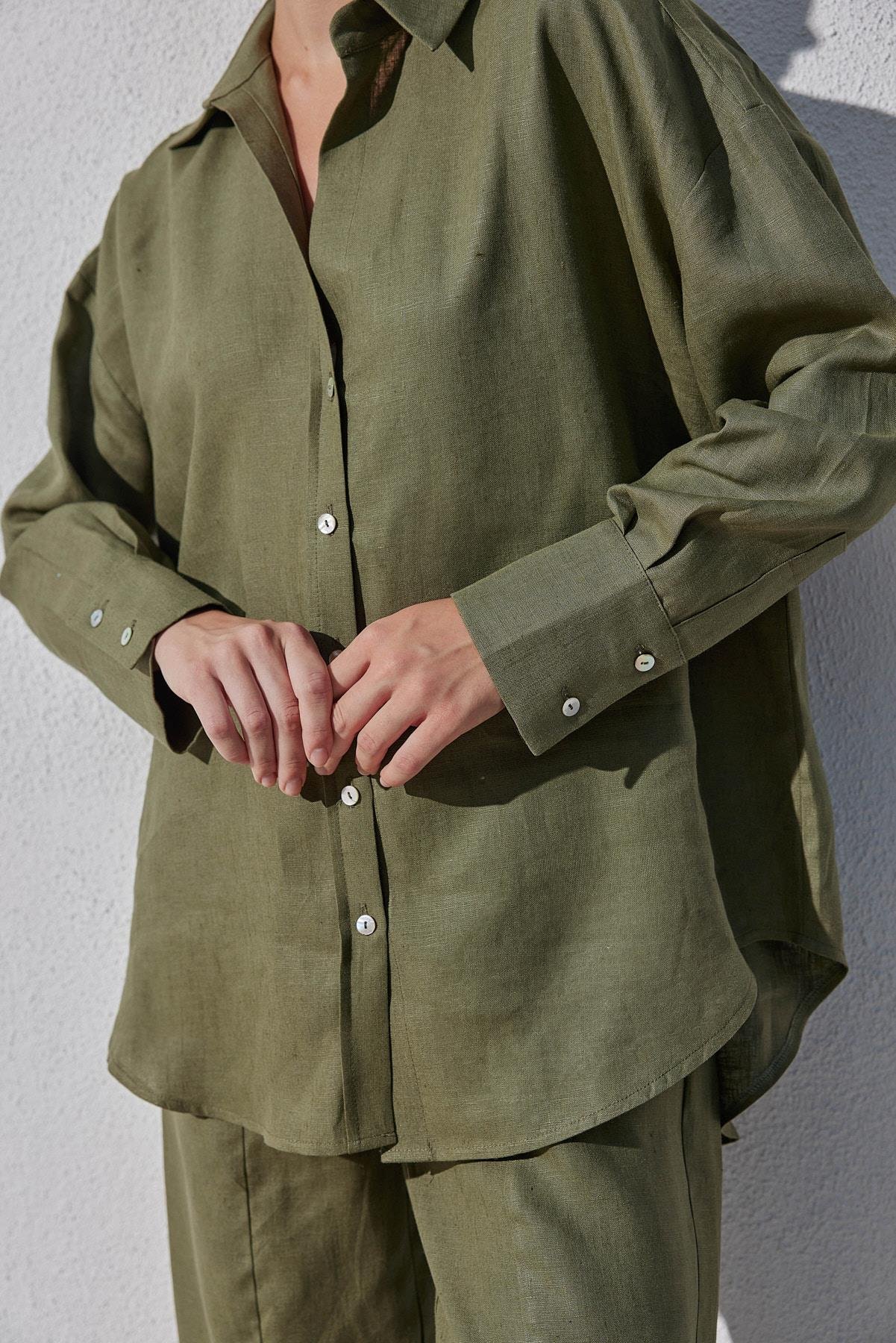 Noli Keten Gömlek - Haki