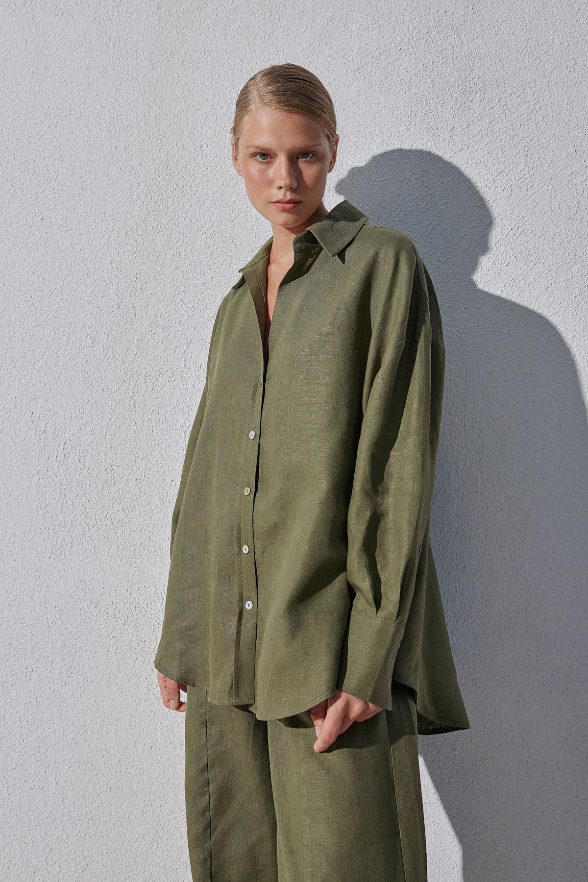 Noli Keten Gömlek - Haki