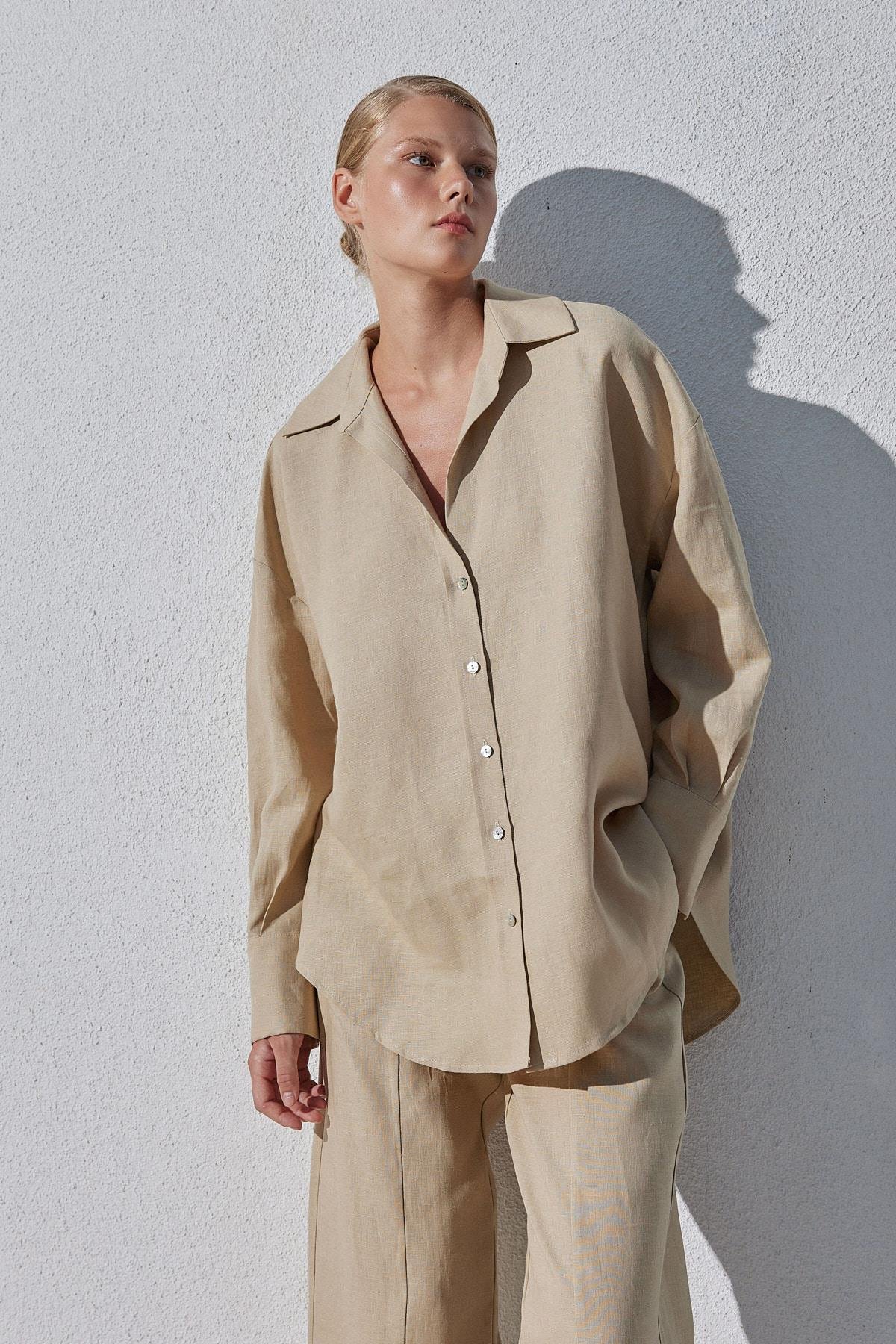 Noli Keten Gömlek- Bordo