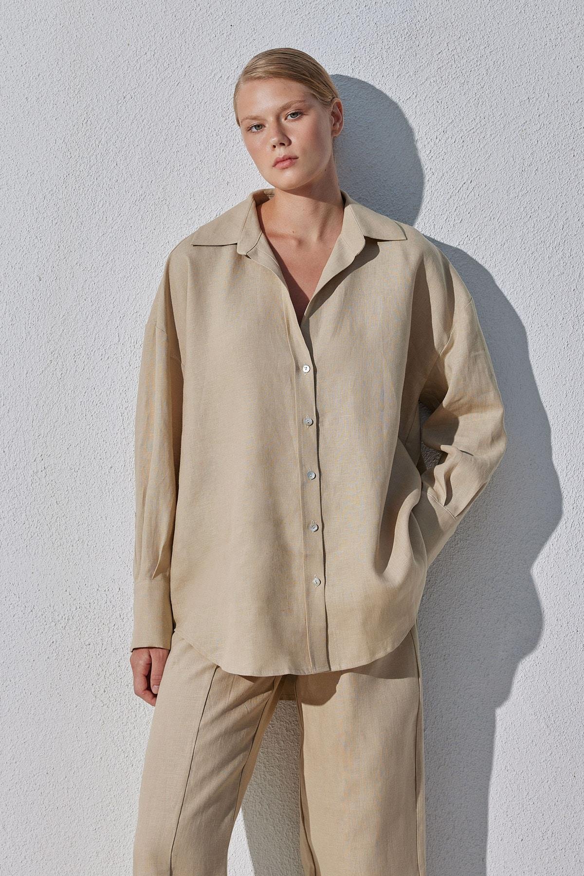 Noli Keten Gömlek- Bordo