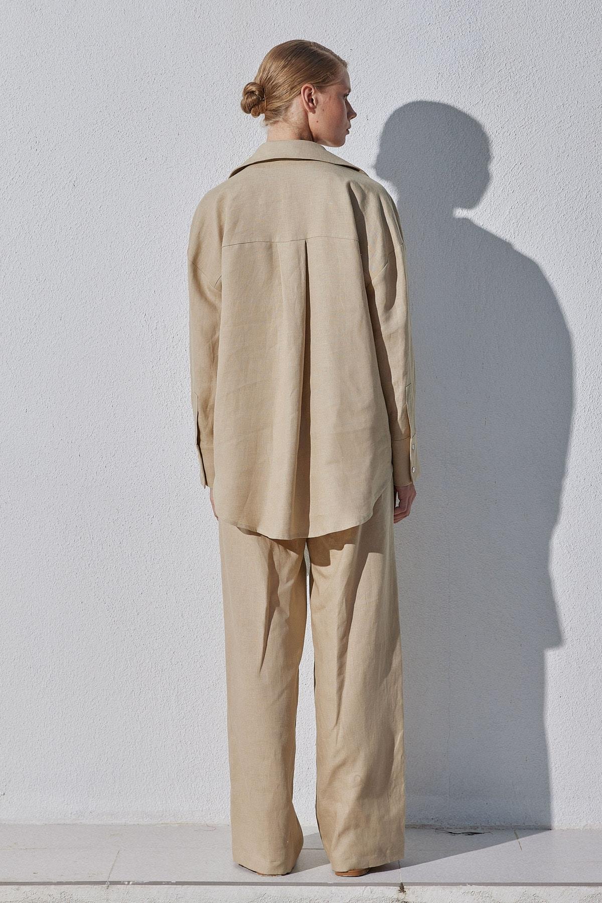 Noli Keten Gömlek- Bordo