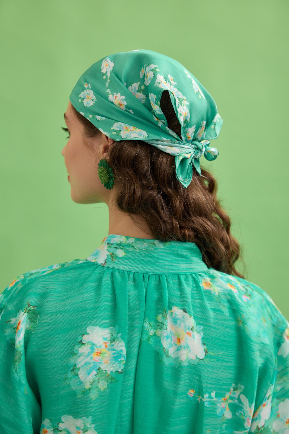 Ocean Vual Brit Düğmeli Volanlı Takım- Yeşil