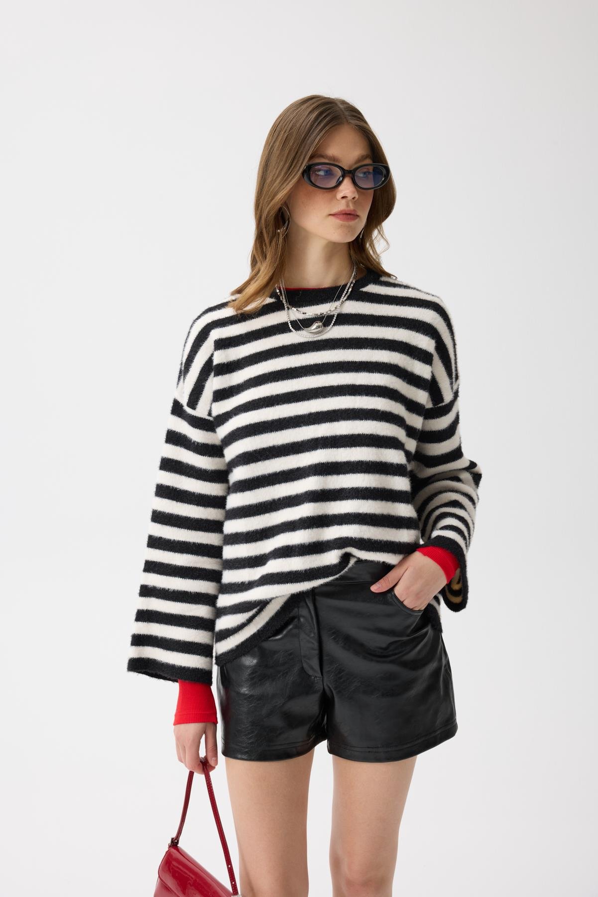 Olga Kontrast Geçişli Angora Kazak 