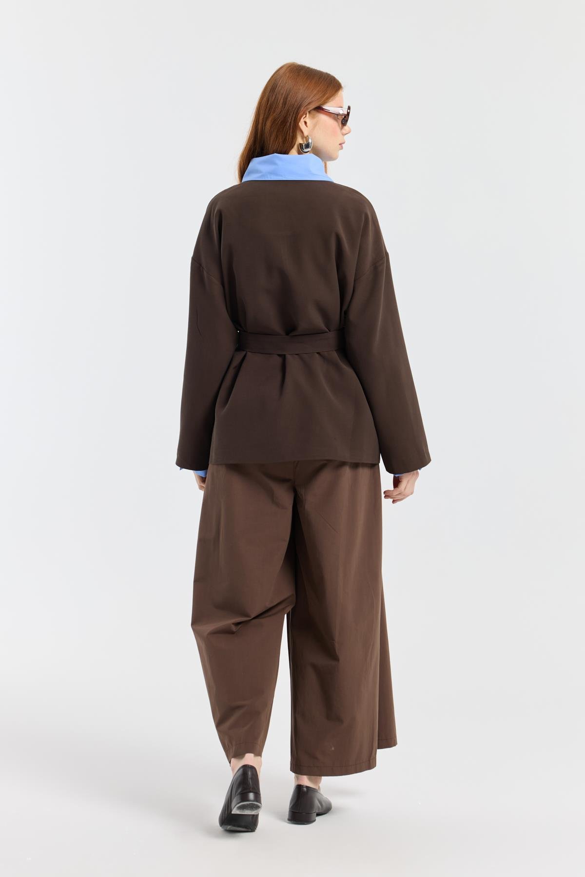 Ophelia Kuşaklı Trenç  - Acı kahve