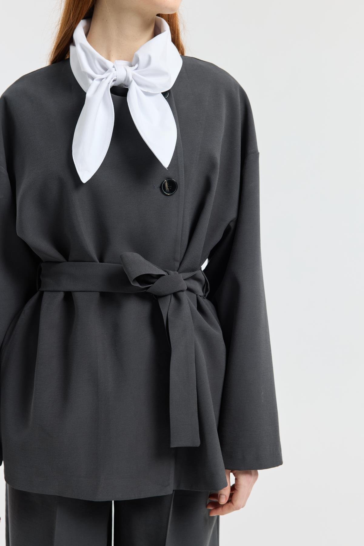 Ophelia Kuşaklı Trenç - Antrasit