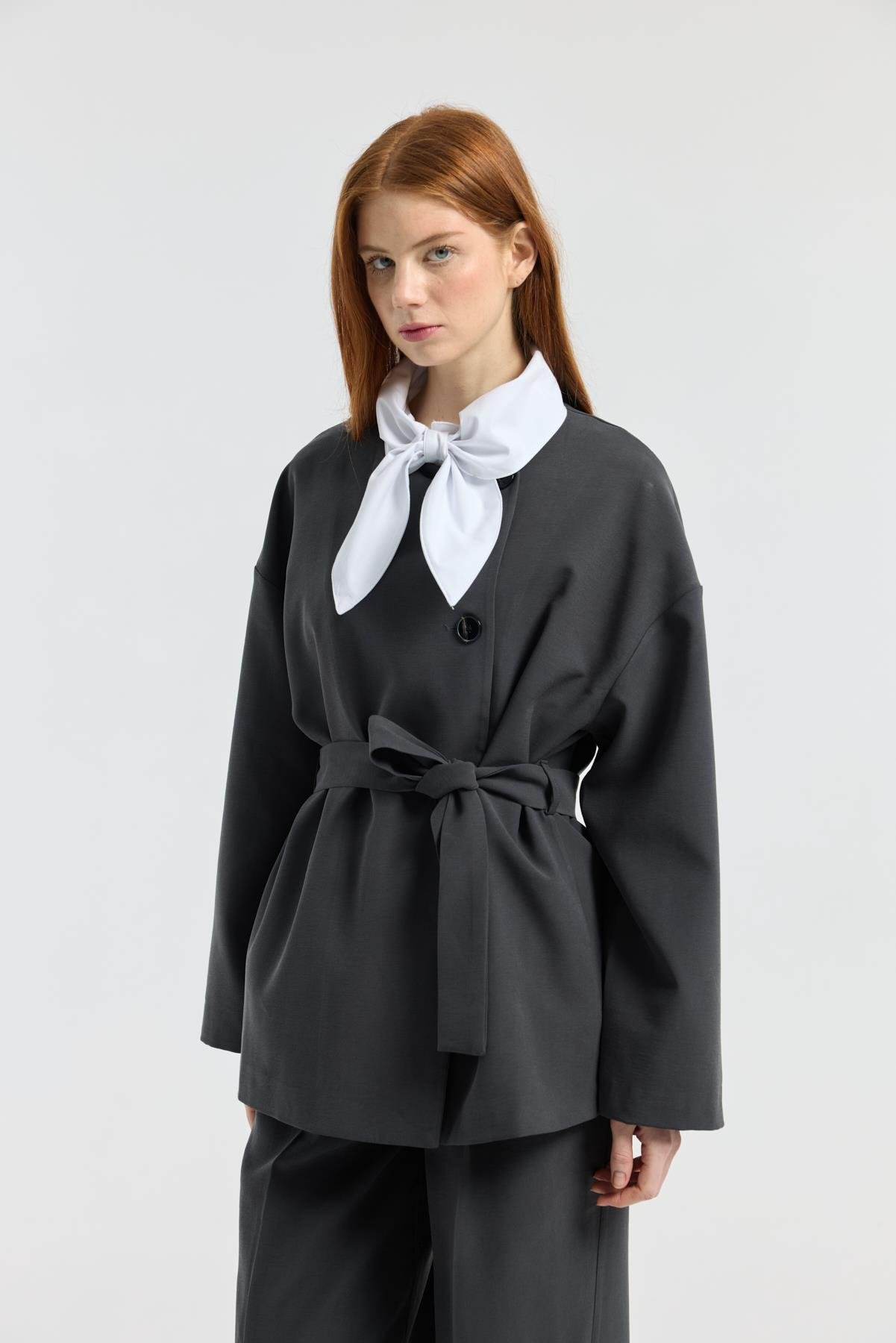 Ophelia Kuşaklı Trenç - Antrasit