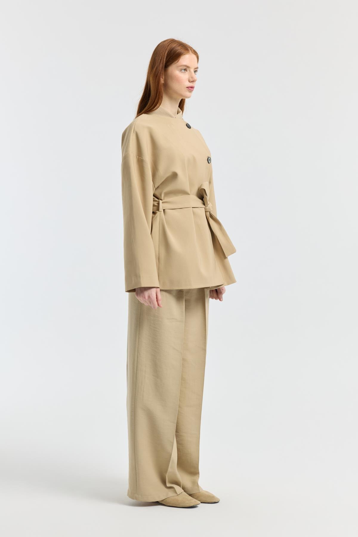 Ophelia Kuşaklı Trenç - Camel