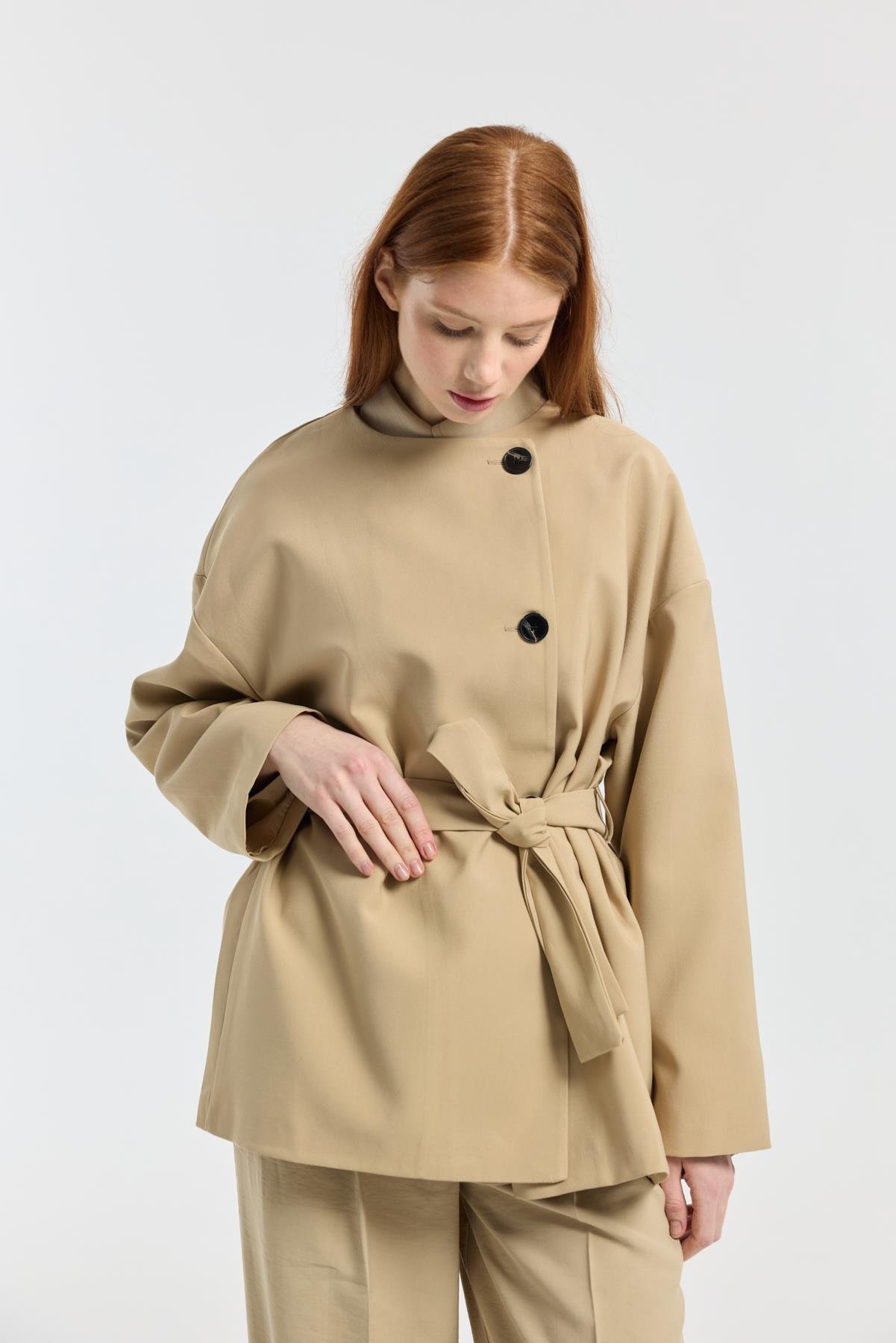 Ophelia Kuşaklı Trenç - Camel