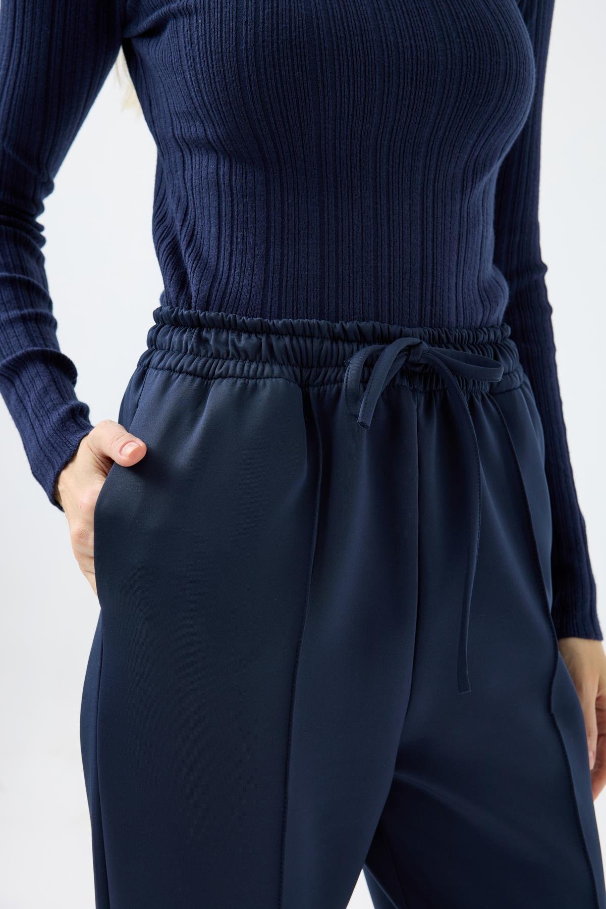 Otilla Nervürlü Skuba Havuç Pantolon - Lacivert 