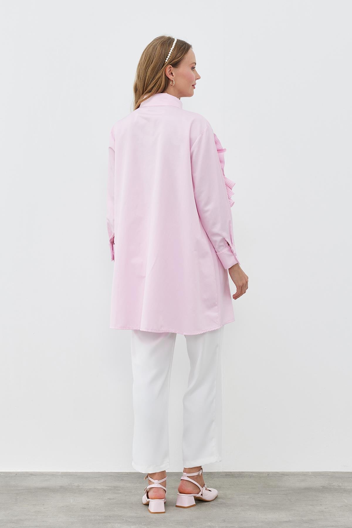 PAMELA AKSESUAR DETAYLI GÖMLEK - PEMBE