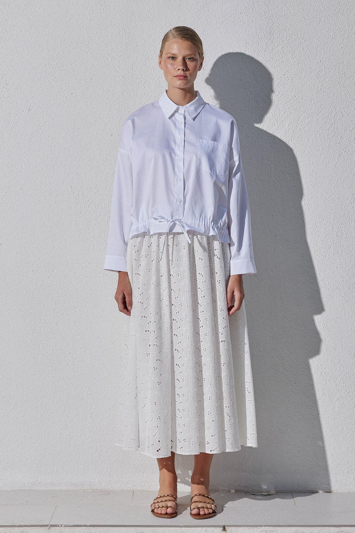 Pansy Cotton Gömlek - Beyaz